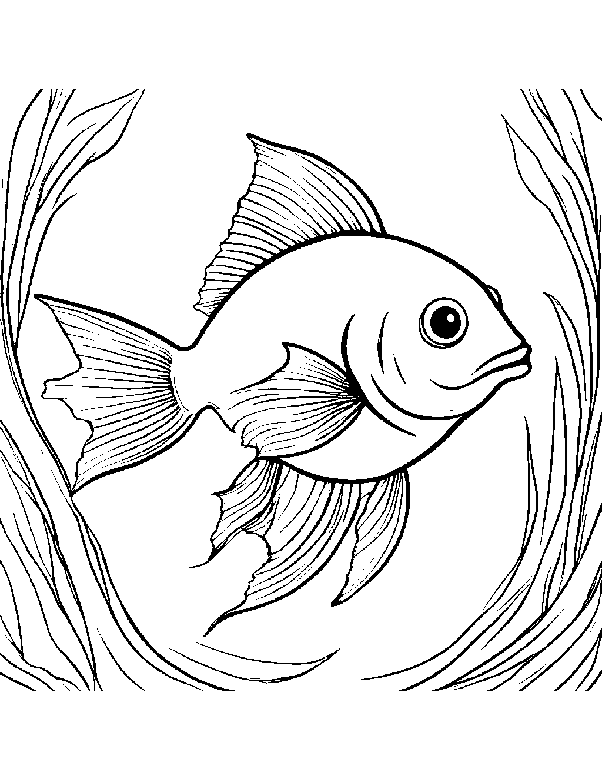 Goldfish Painting A Star #5 Coloring Page (Free Printable PDF)