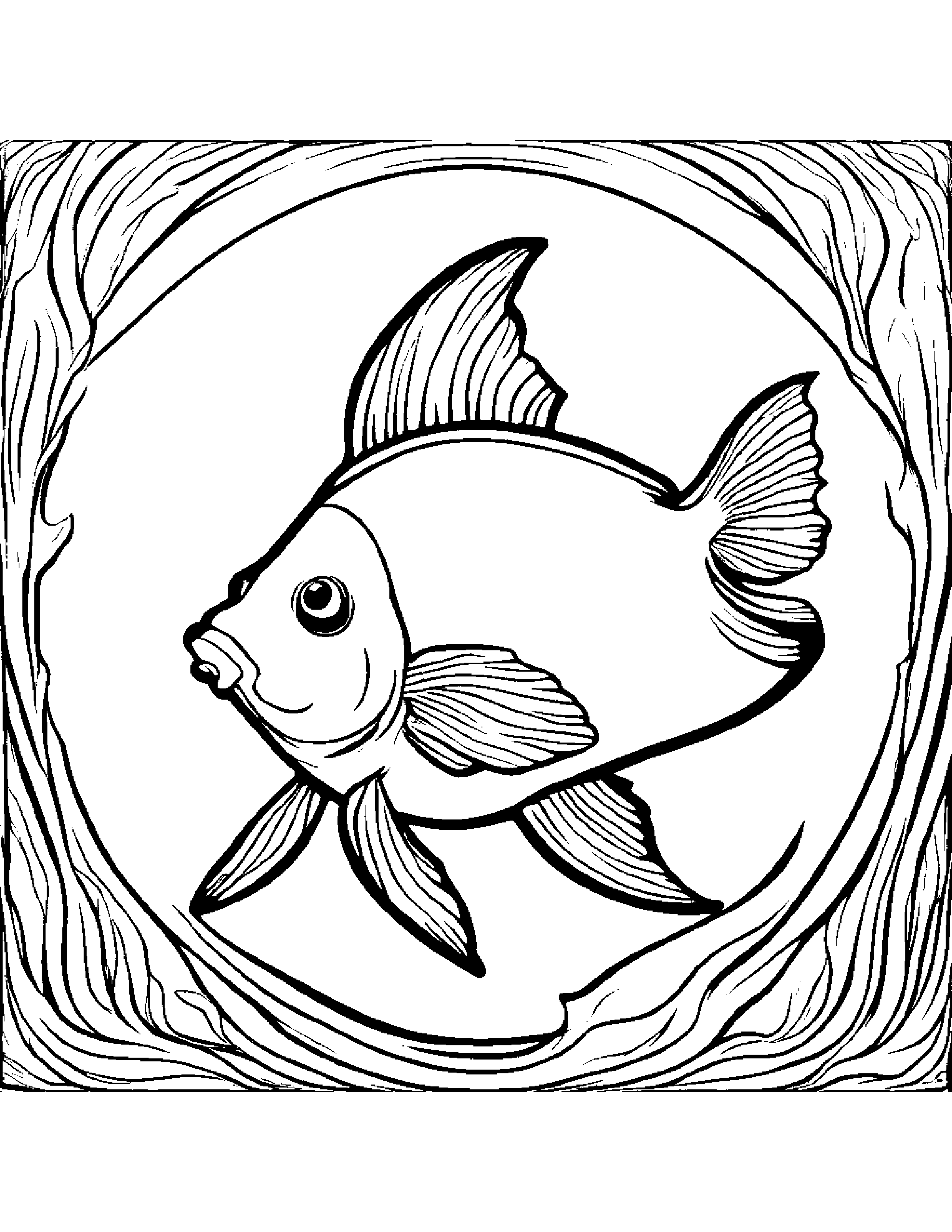 Goldfish Painting A Star Coloring Page (Free Printable PDF)