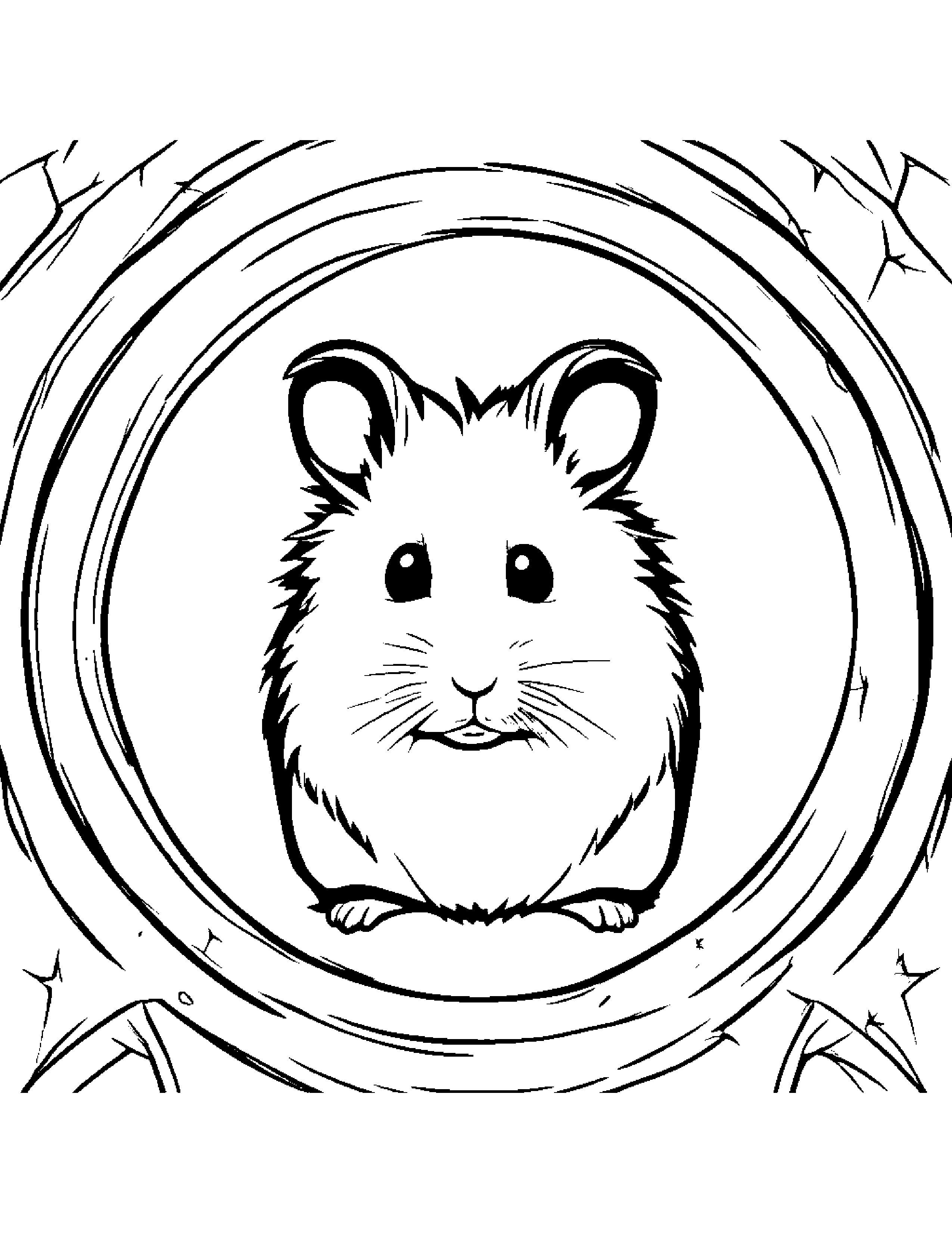 Hamster Painting A Star #2 Coloring Page (Free Printable PDF)