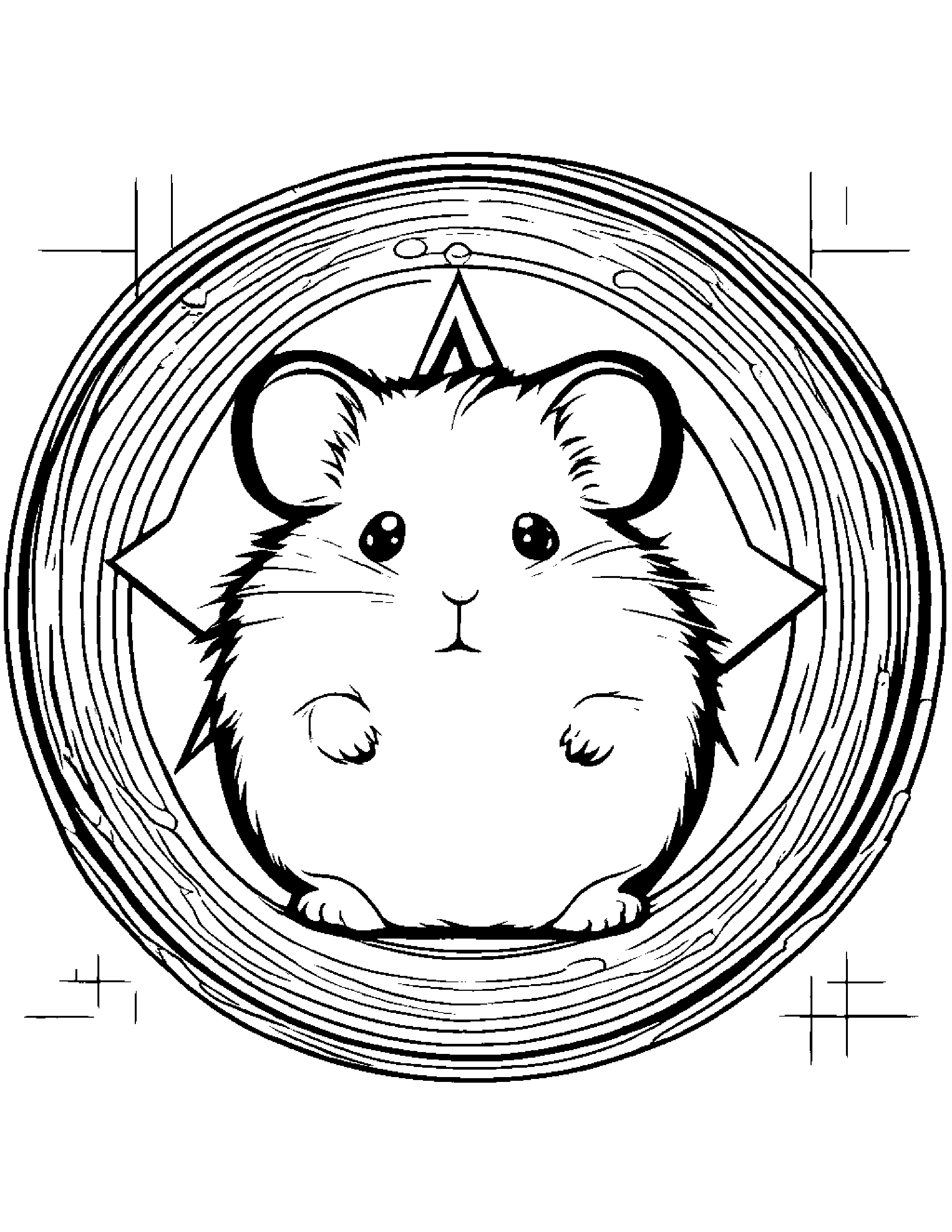 Hamster Painting A Star #4 Coloring Page (Free Printable PDF)