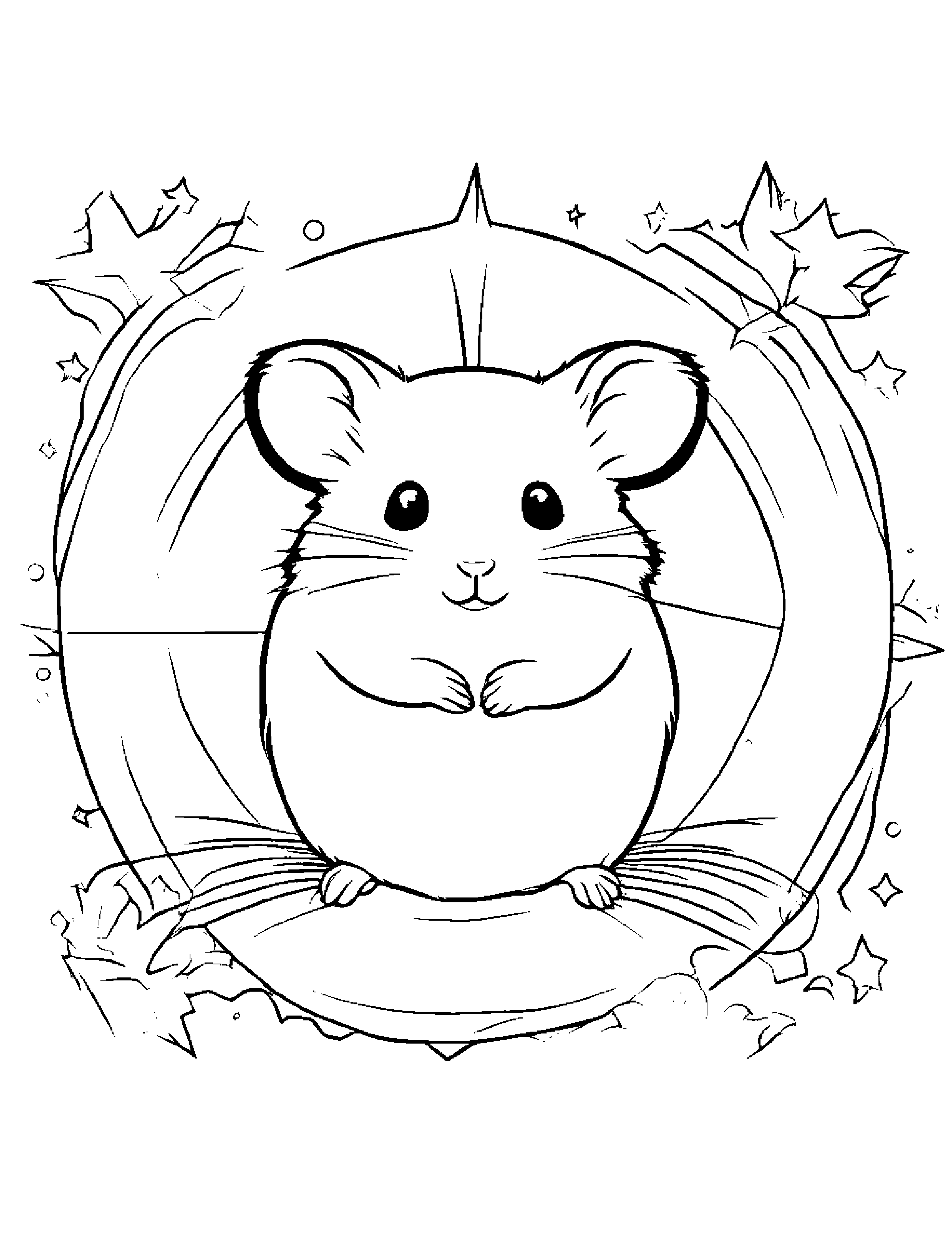 Hamster Painting A Star Coloring Page (Free Printable PDF)