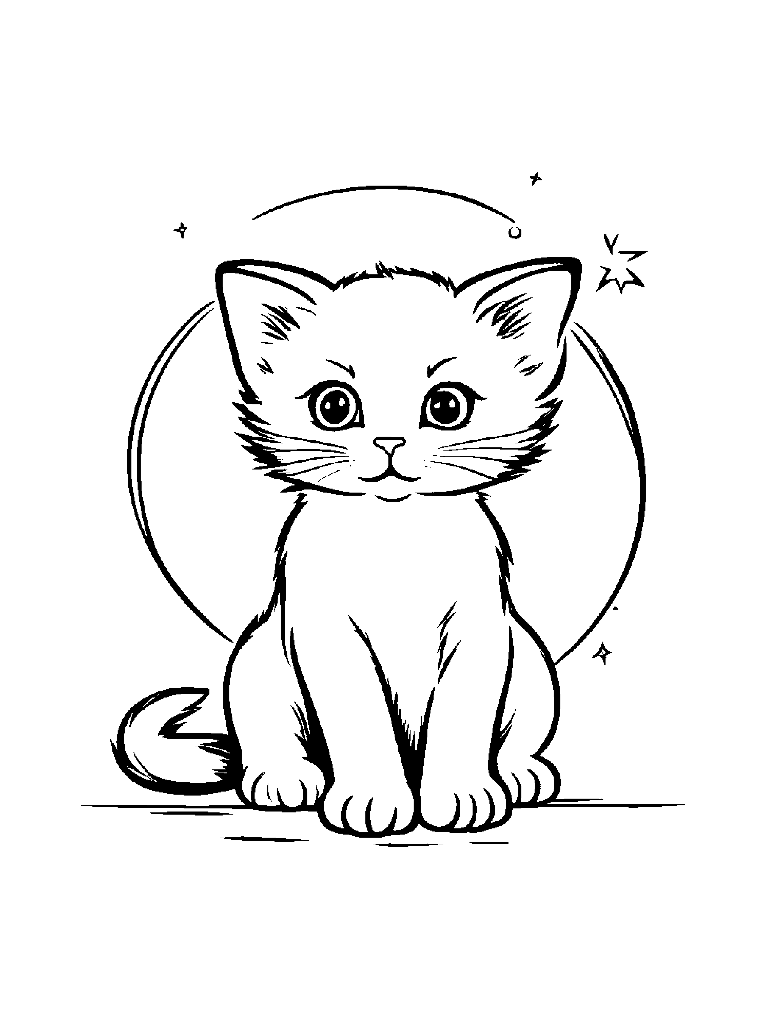 Kitten Painting A Star Coloring Page (Free Printable PDF)