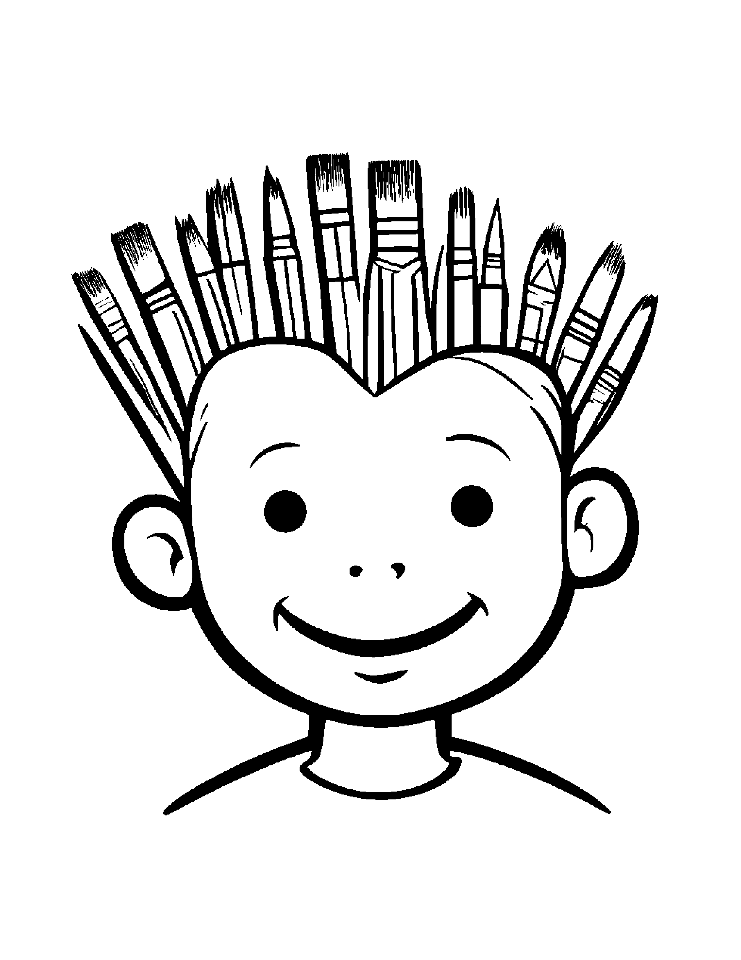 Paintbrush Making Silly Faces #2 Coloring Page (Free Printable PDF)