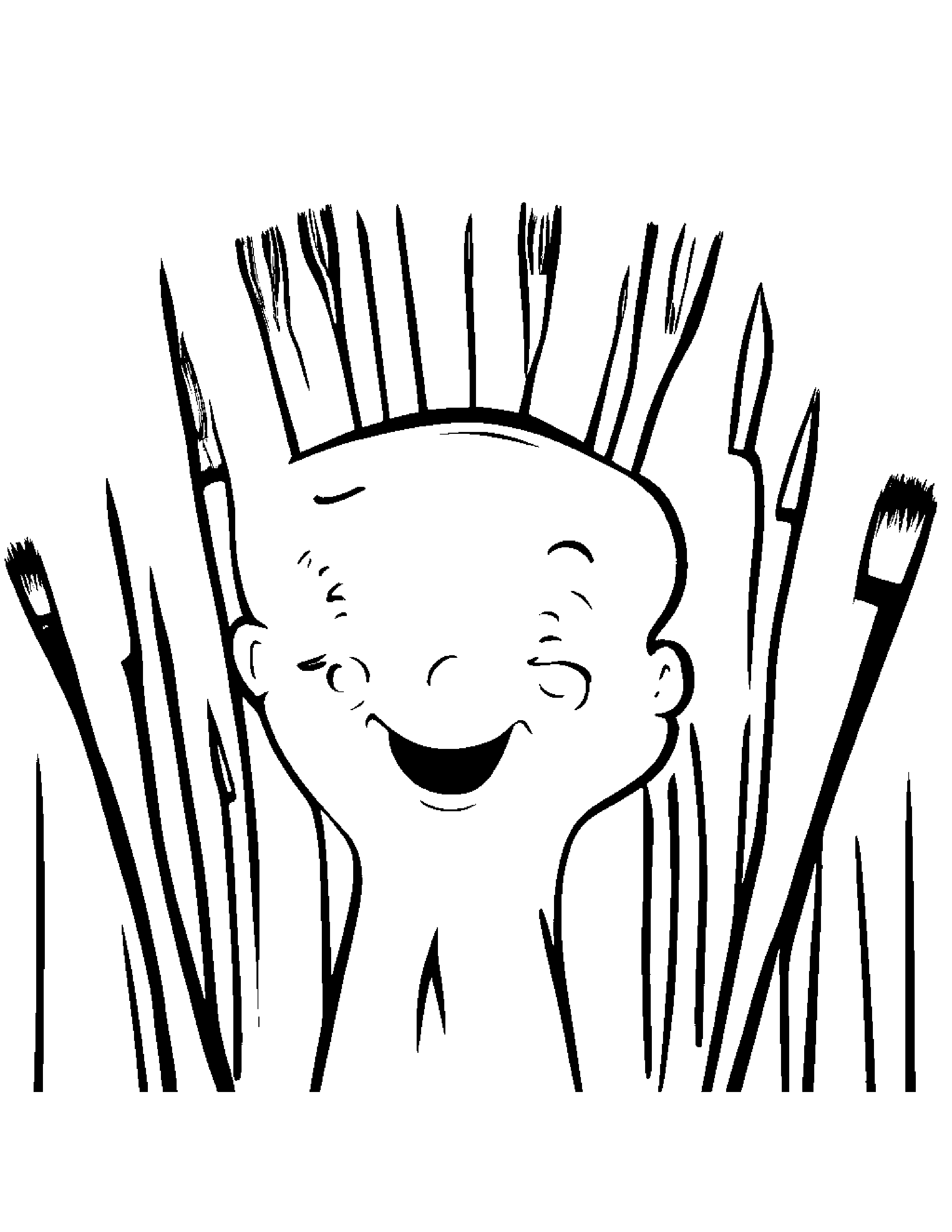 Paintbrush Making Silly Faces #5 Coloring Page (Free Printable PDF)