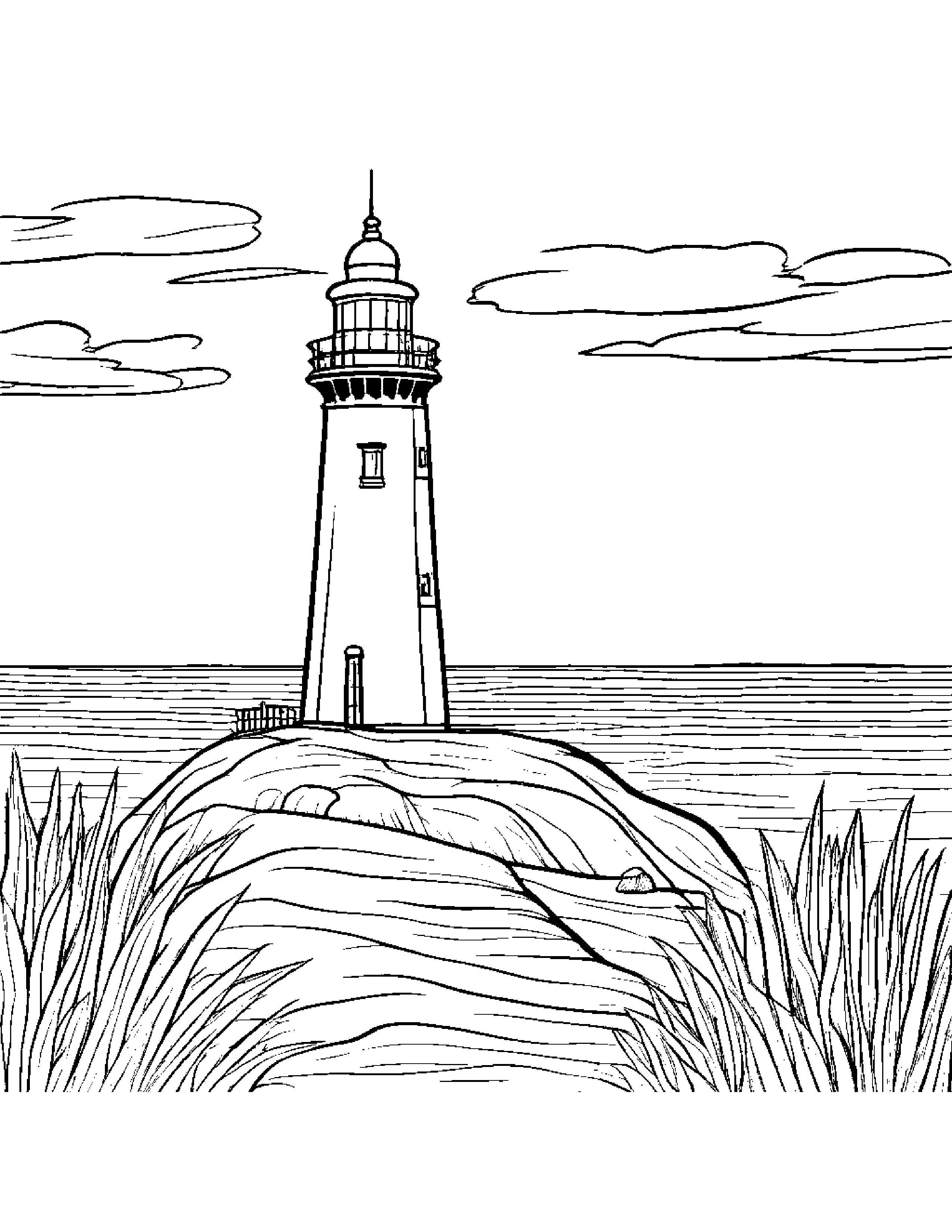 Paintbrush Playing Hide-And-Seek Near A Lighthouse #5 Coloring Page (Free Printable PDF)