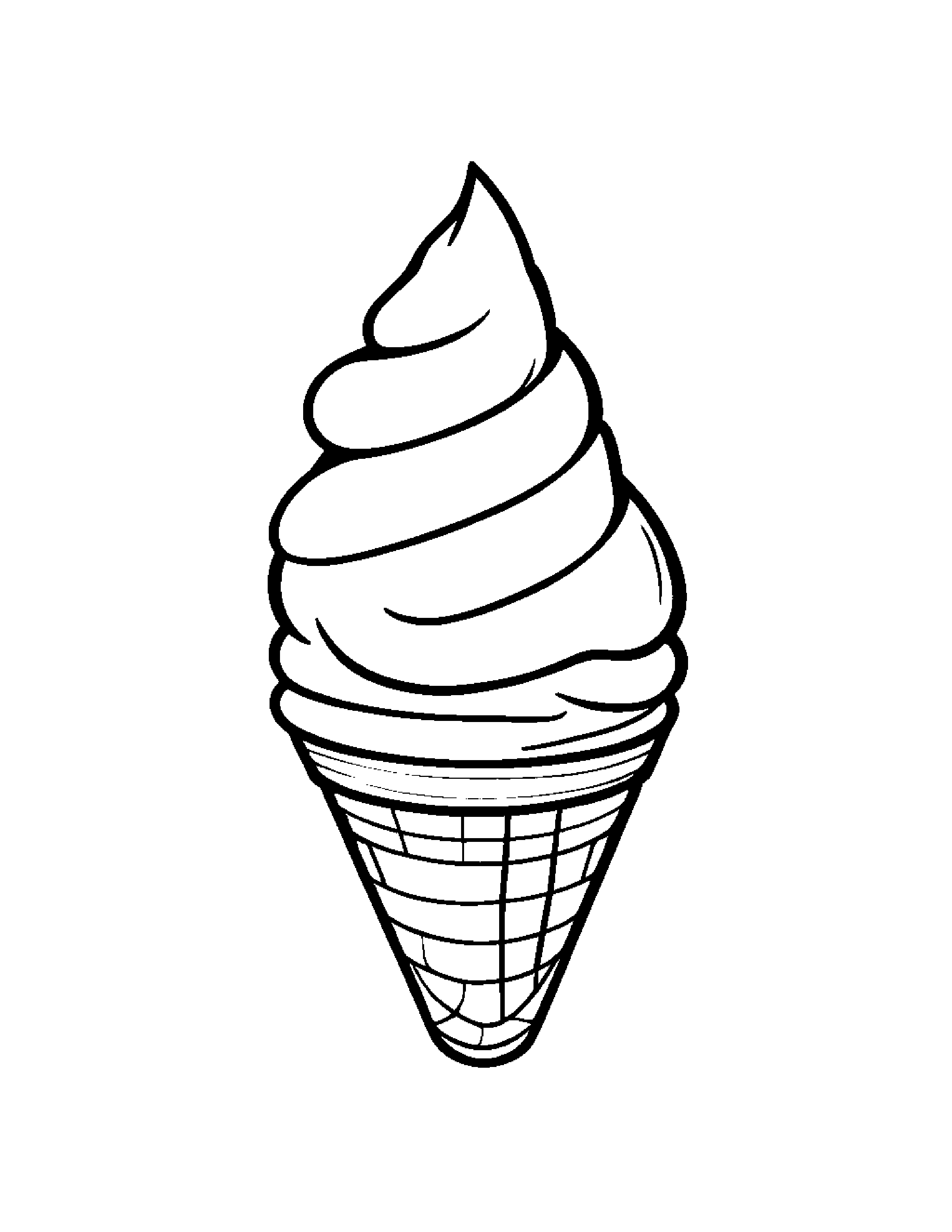 Tiny Ice Cream Cone Wearing A Hat #2 Coloring Page (Free Printable PDF)