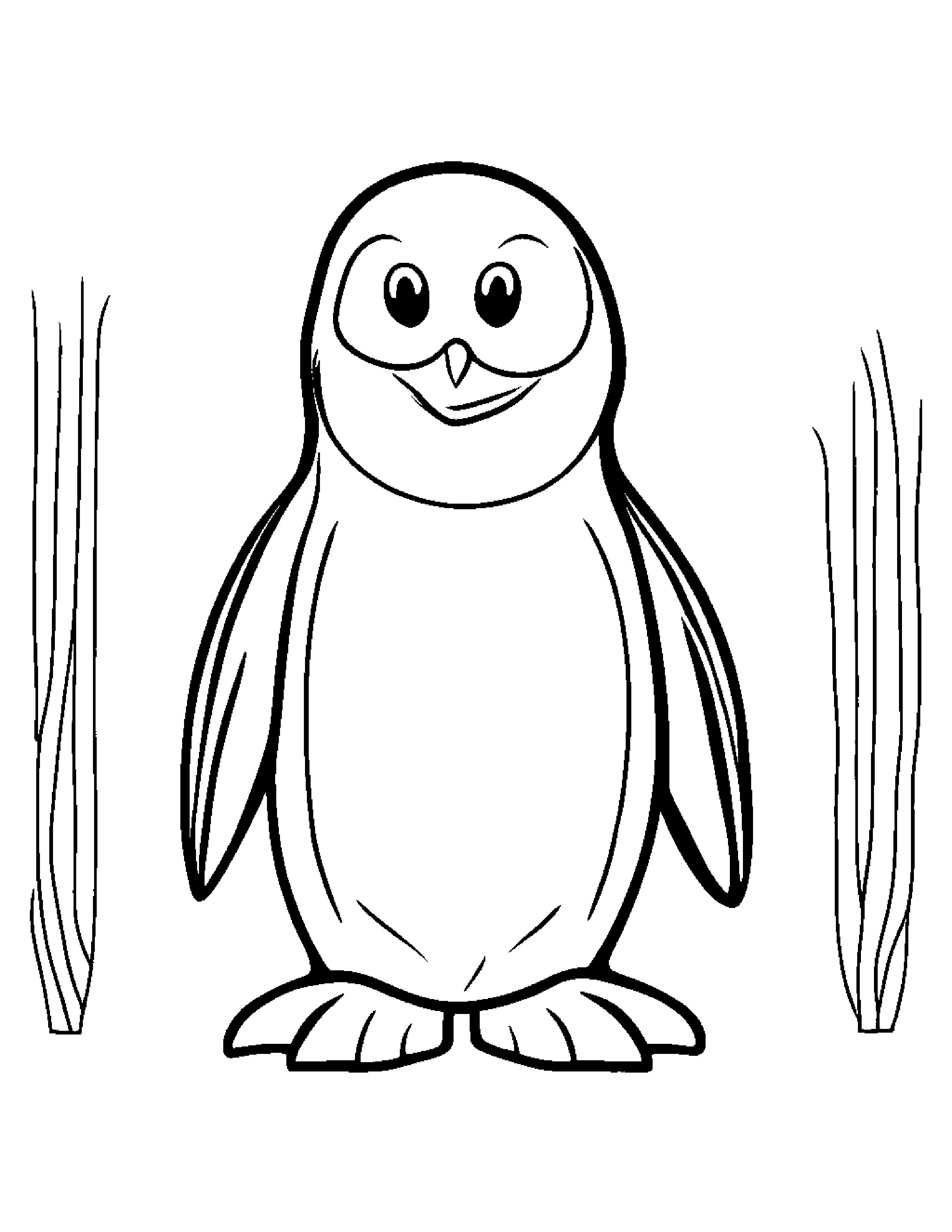 Smiling Penguin #2 Coloring Page (Free Printable PDF)