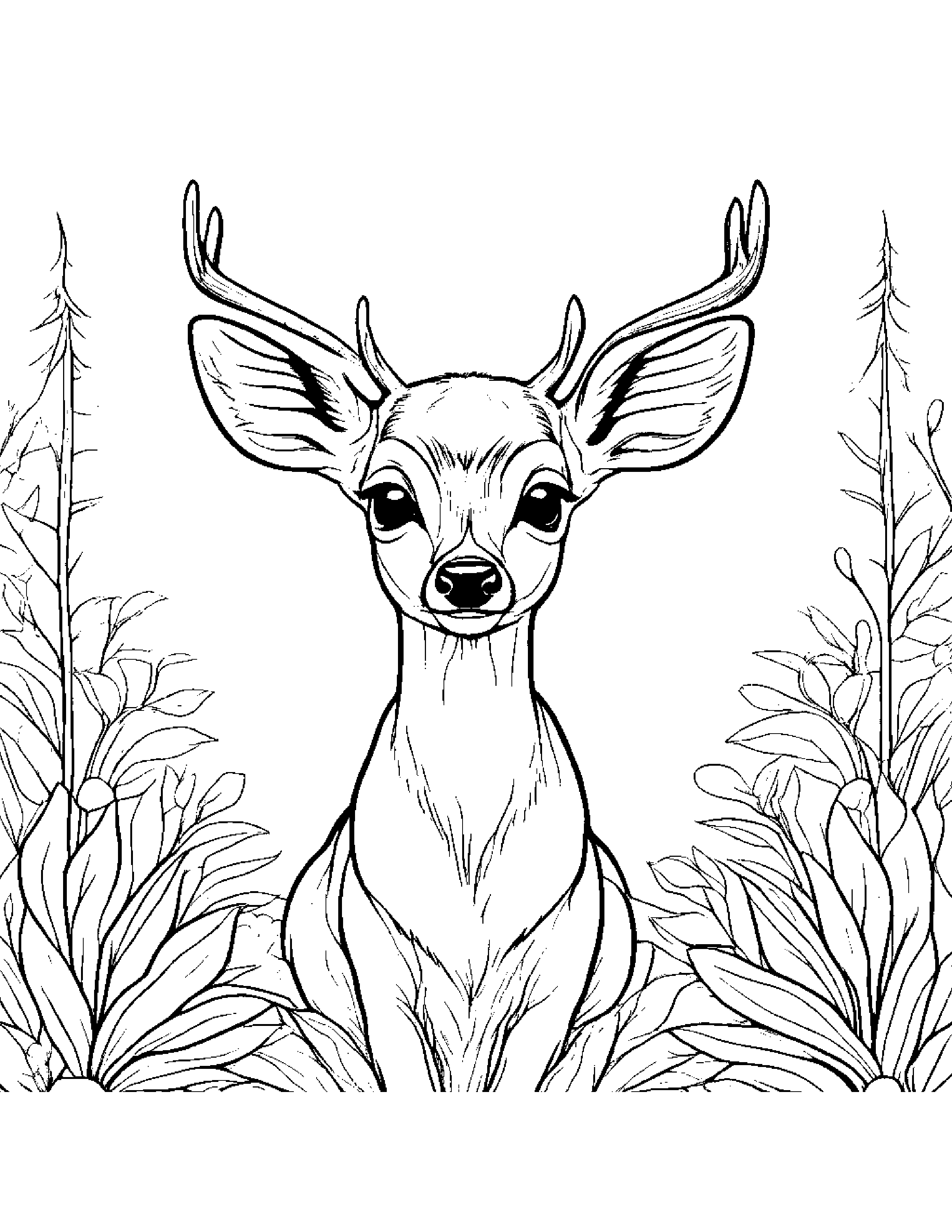 Deer Fawn Coloring Page (Free Printable PDF)