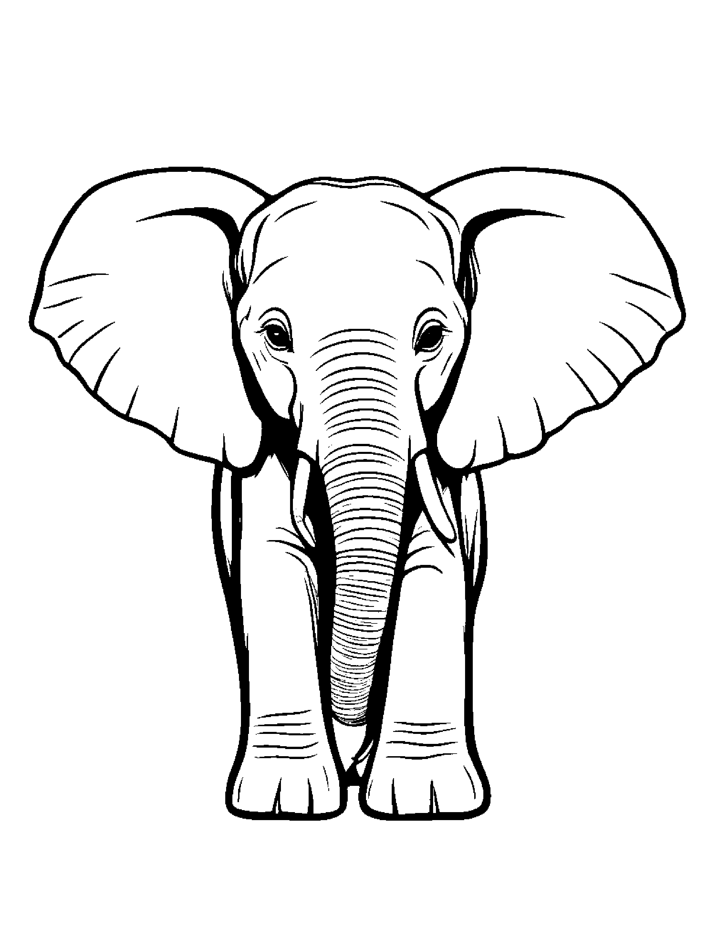 Gentle Elephant Calf #2 Coloring Page (Free Printable PDF)