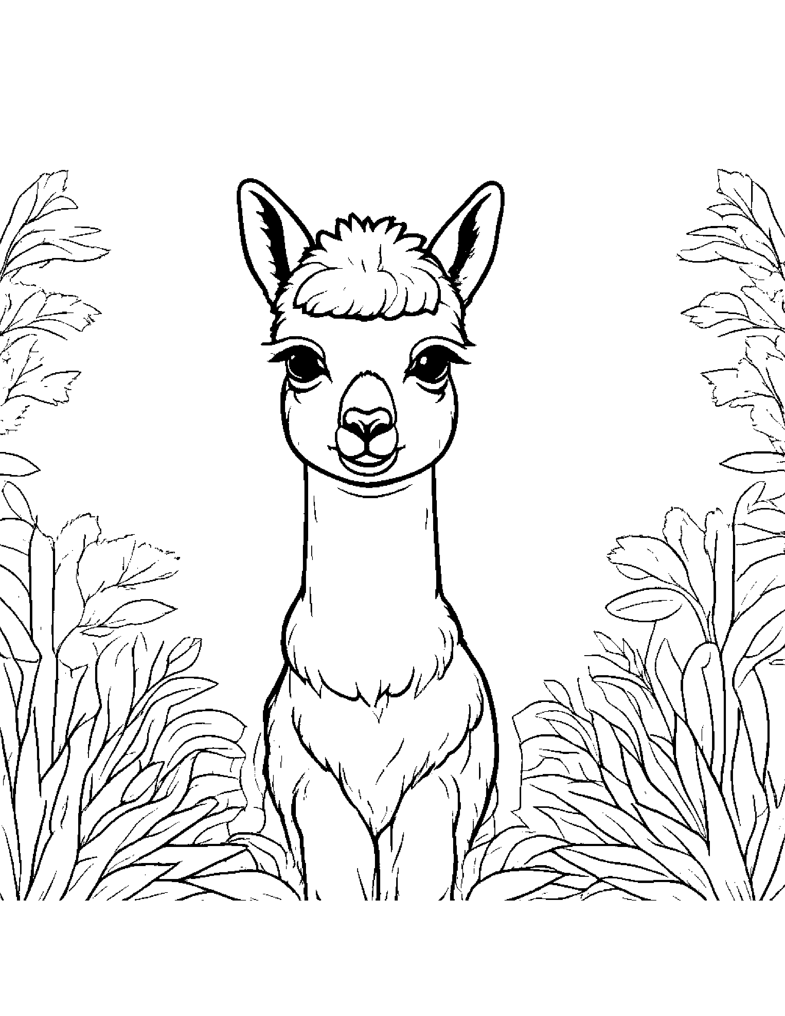 Tiny Alpaca Coloring Page (Free Printable PDF)