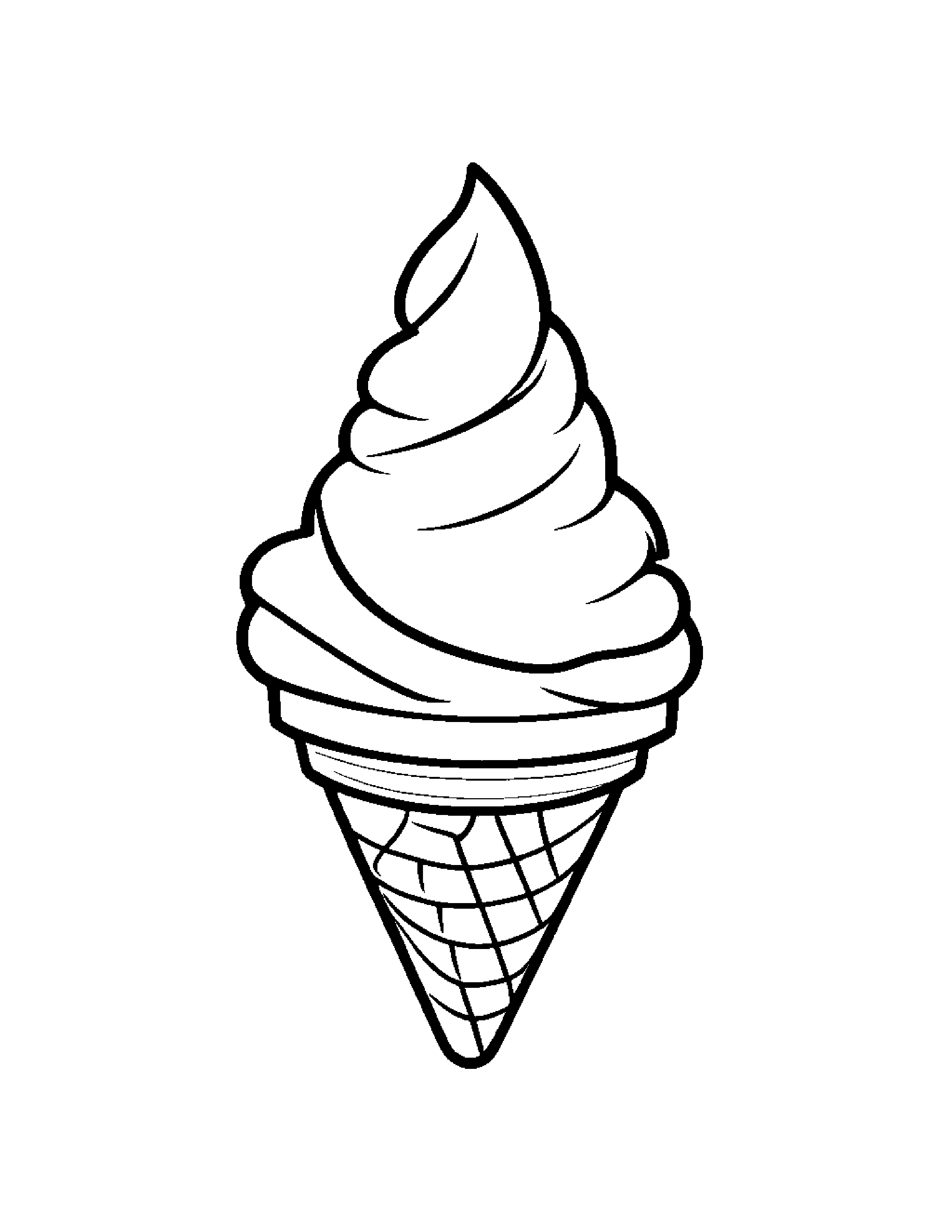 Sleepy Ice Cream Cone With A Star #2 Coloring Page (Free Printable PDF)