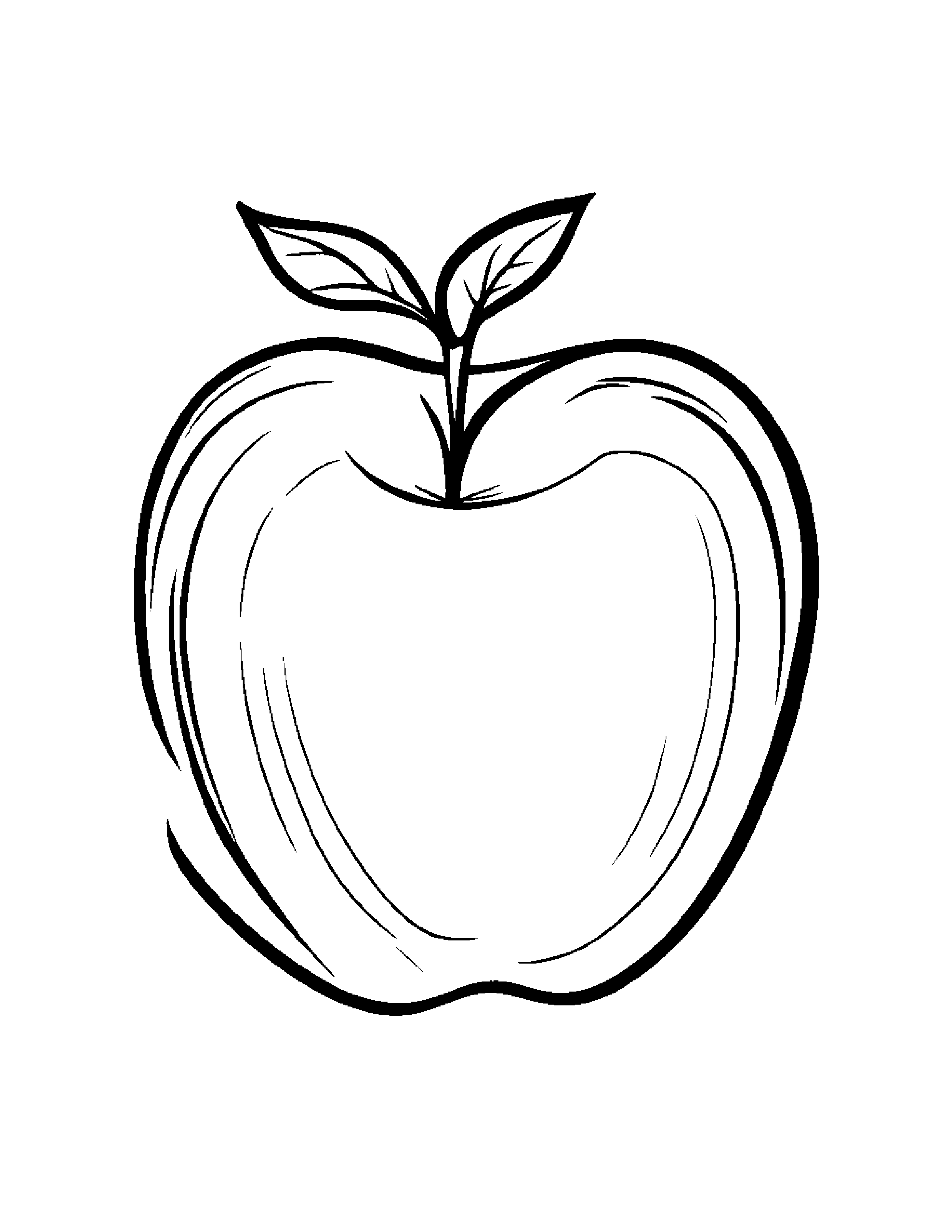 Apple #2 Coloring Page (Free Printable PDF)
