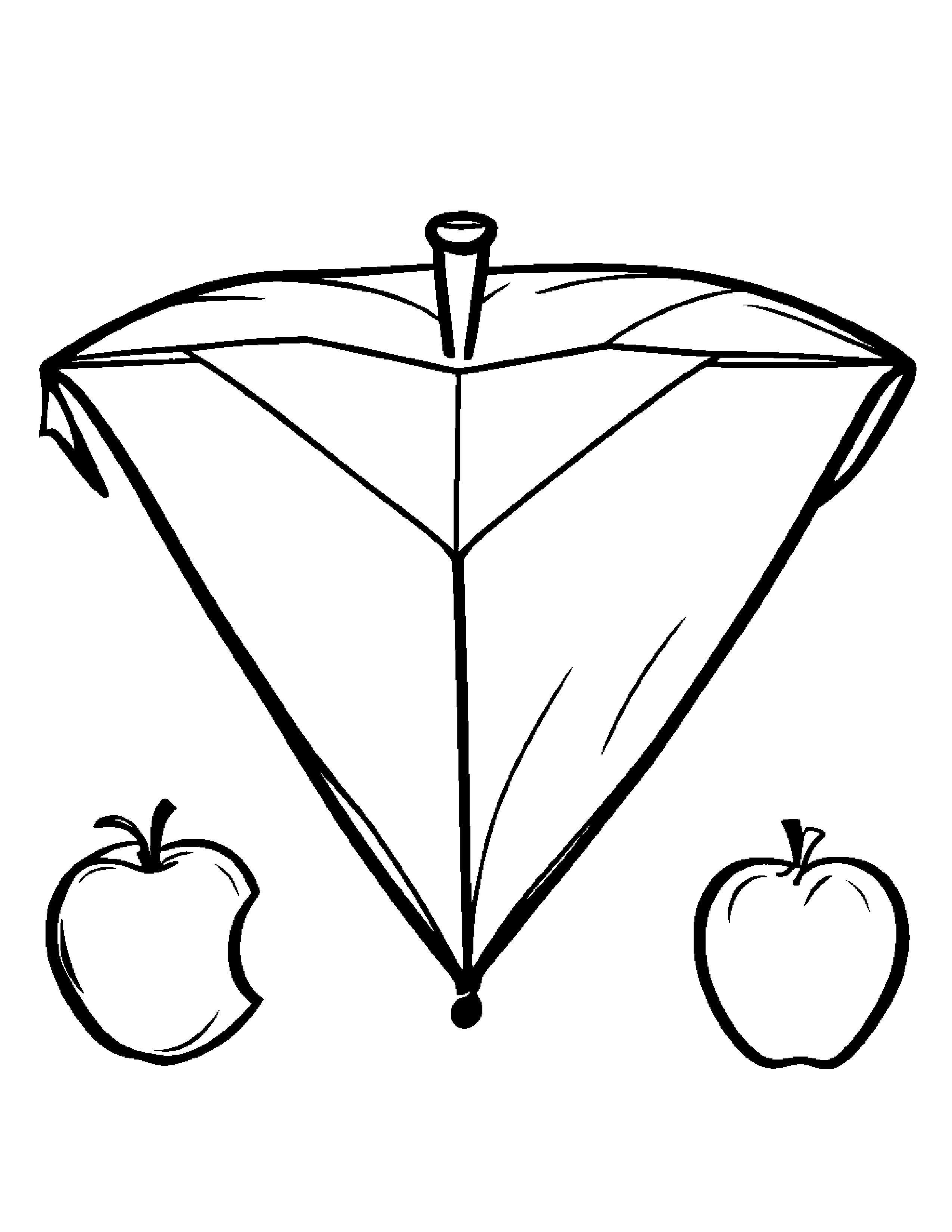 Apple With A Kite #2 Coloring Page (Free Printable PDF)
