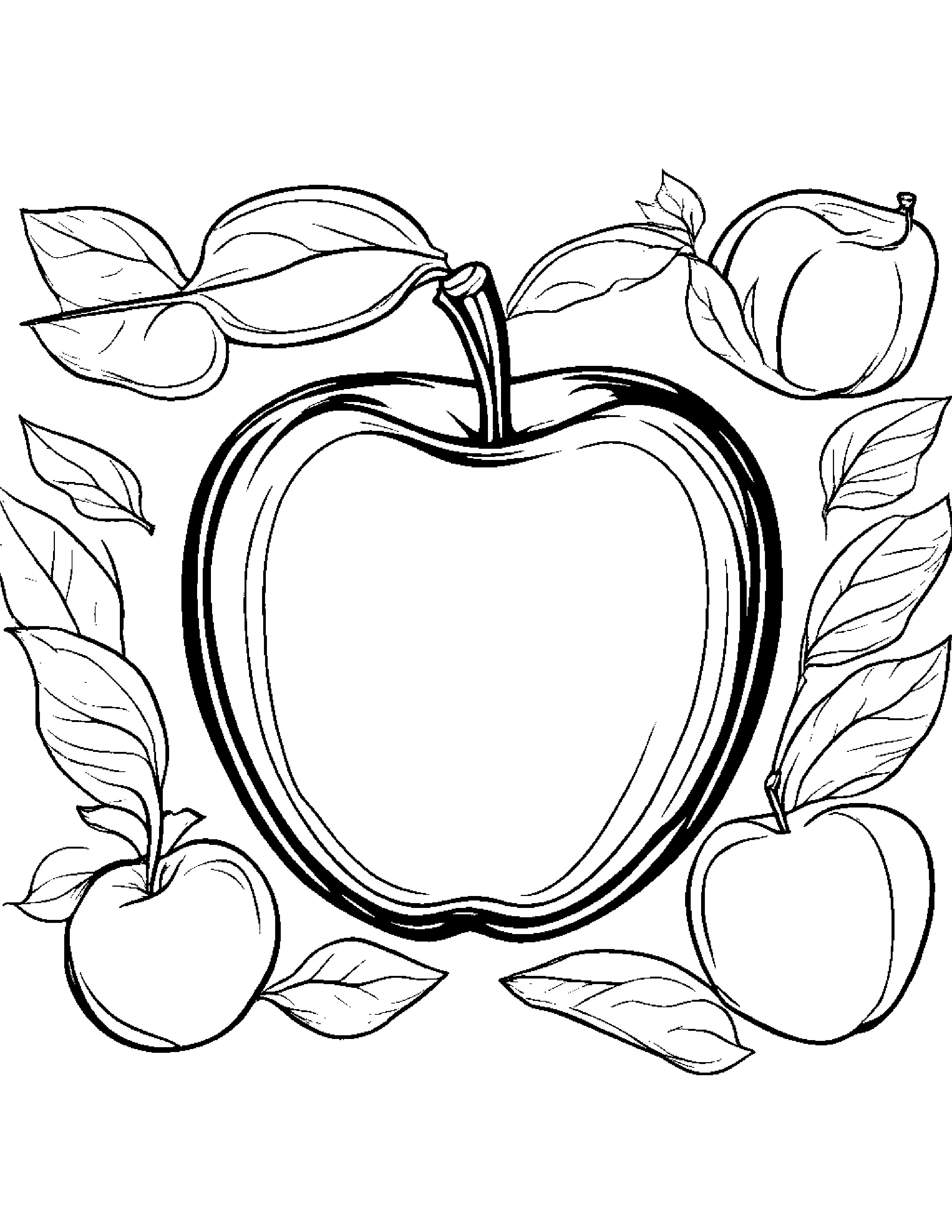 Apple Coloring Page (Free Printable PDF)