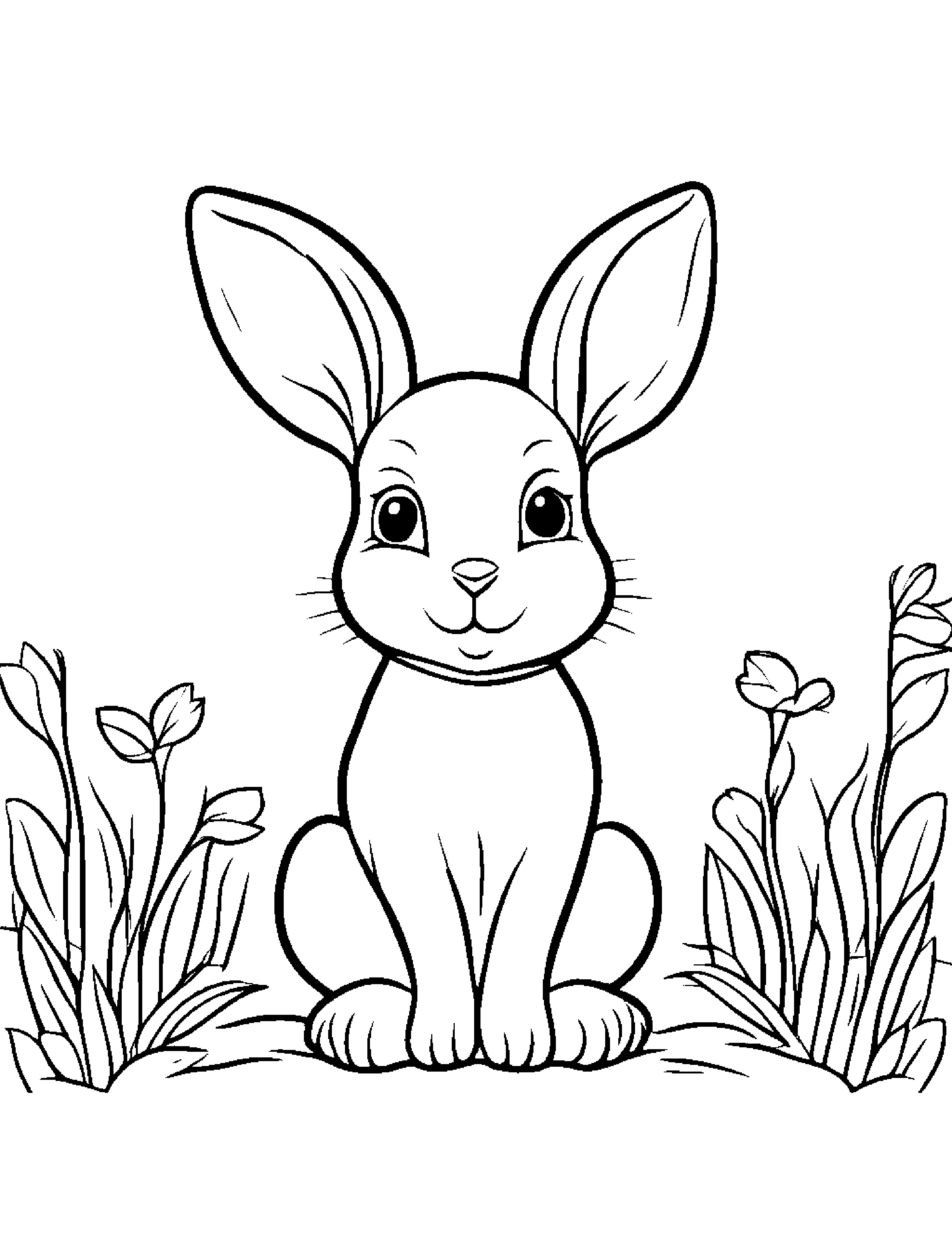 Tiny Bunny Coloring Page (Free Printable PDF)
