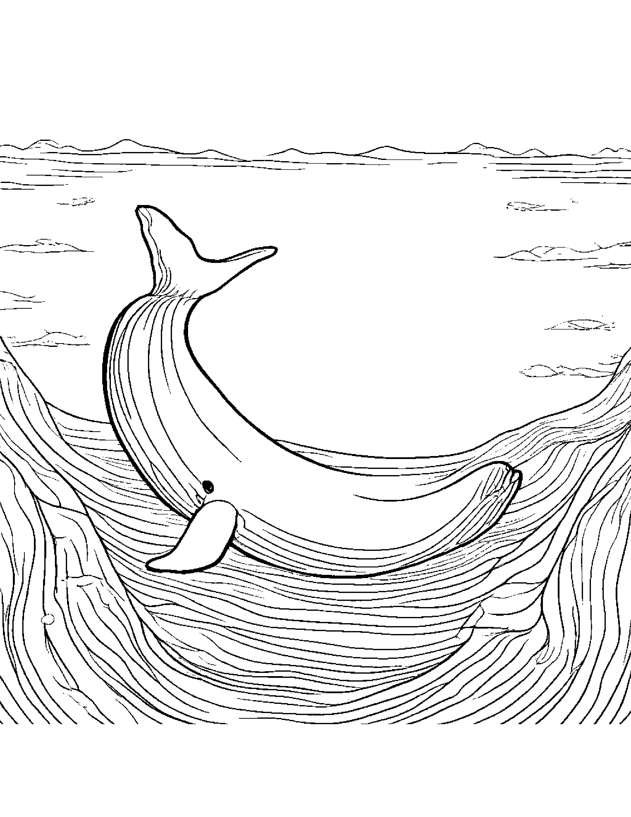 Baby Whale Calf Coloring Page (Free Printable PDF)