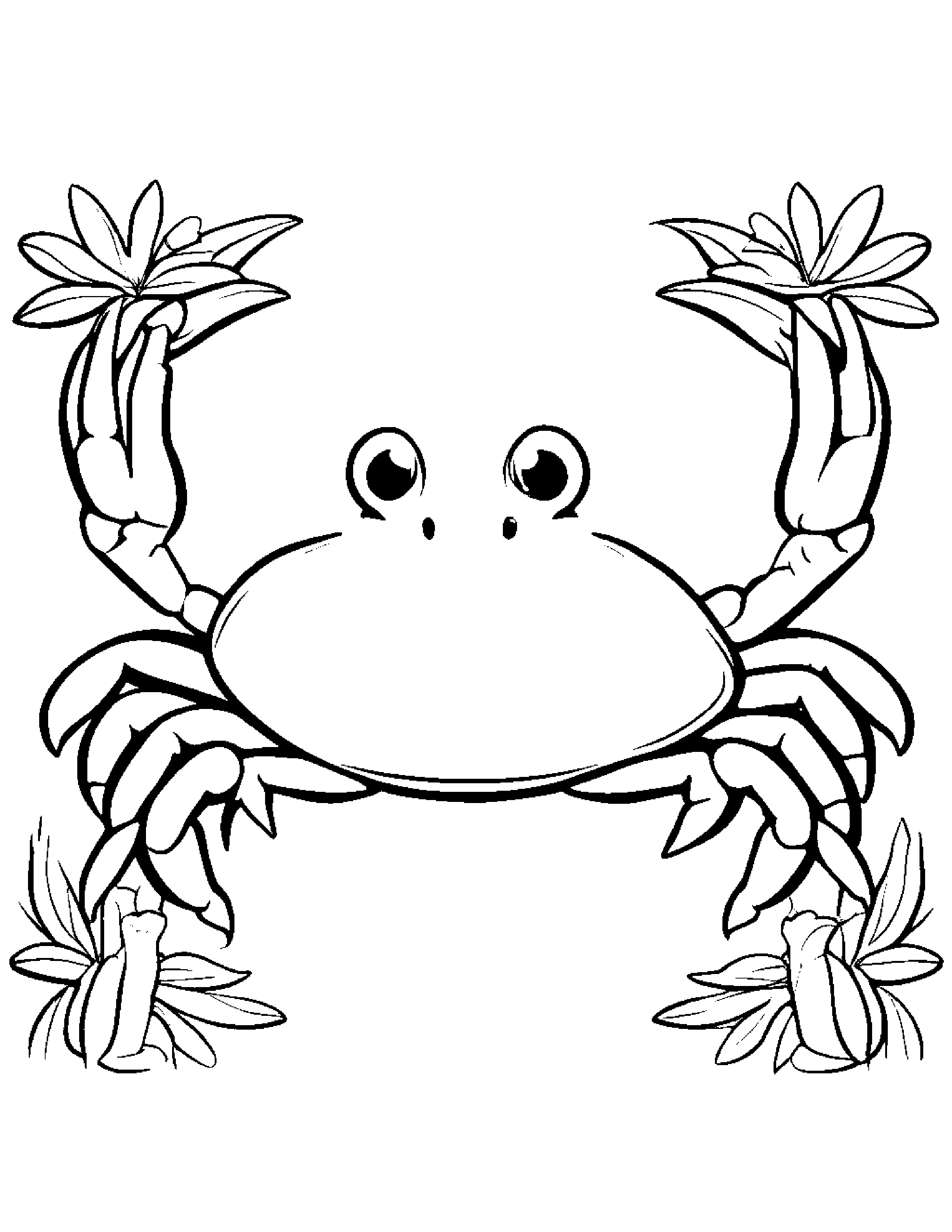 Kawaii Crab #2 Coloring Page (Free Printable PDF)