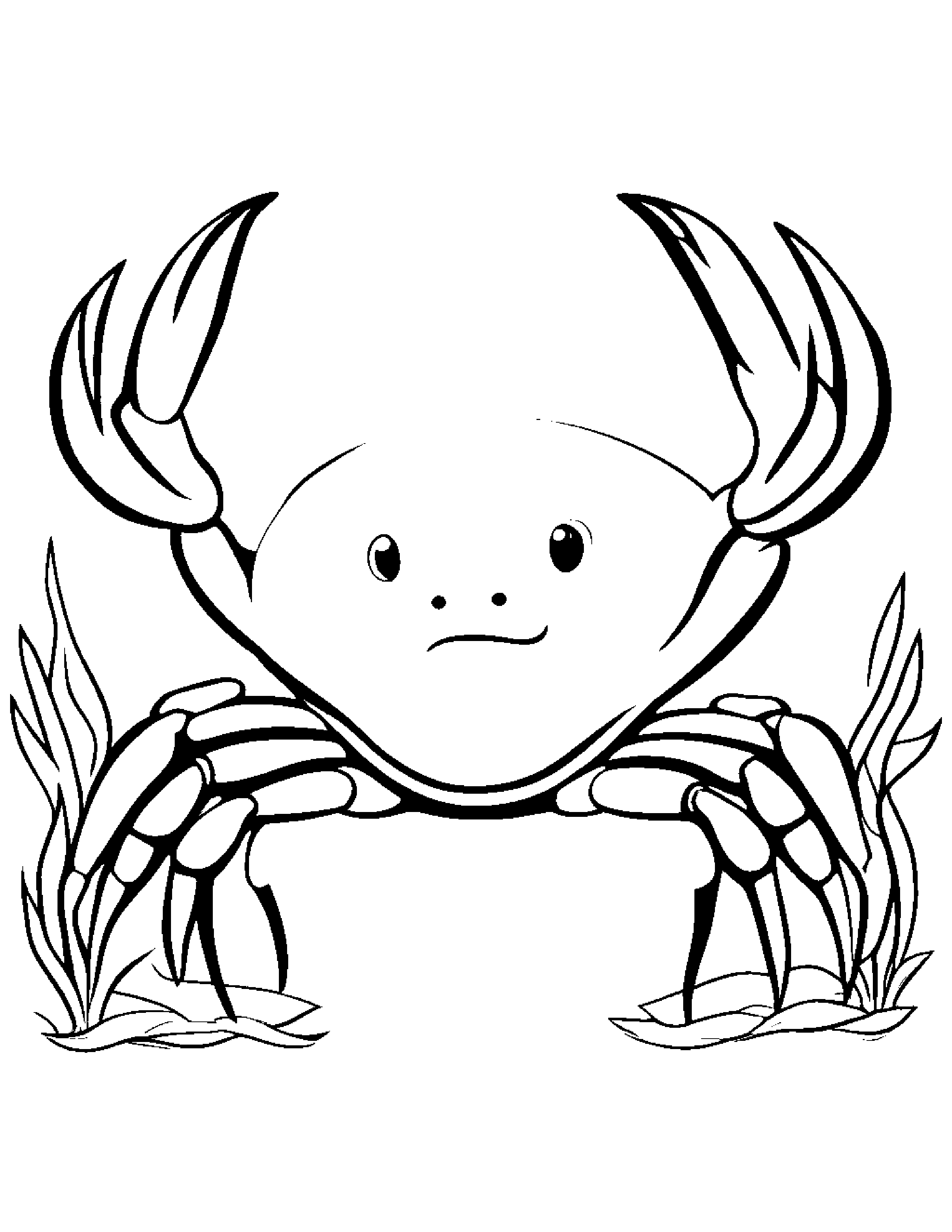 Kawaii Crab #3 Coloring Page (Free Printable PDF)