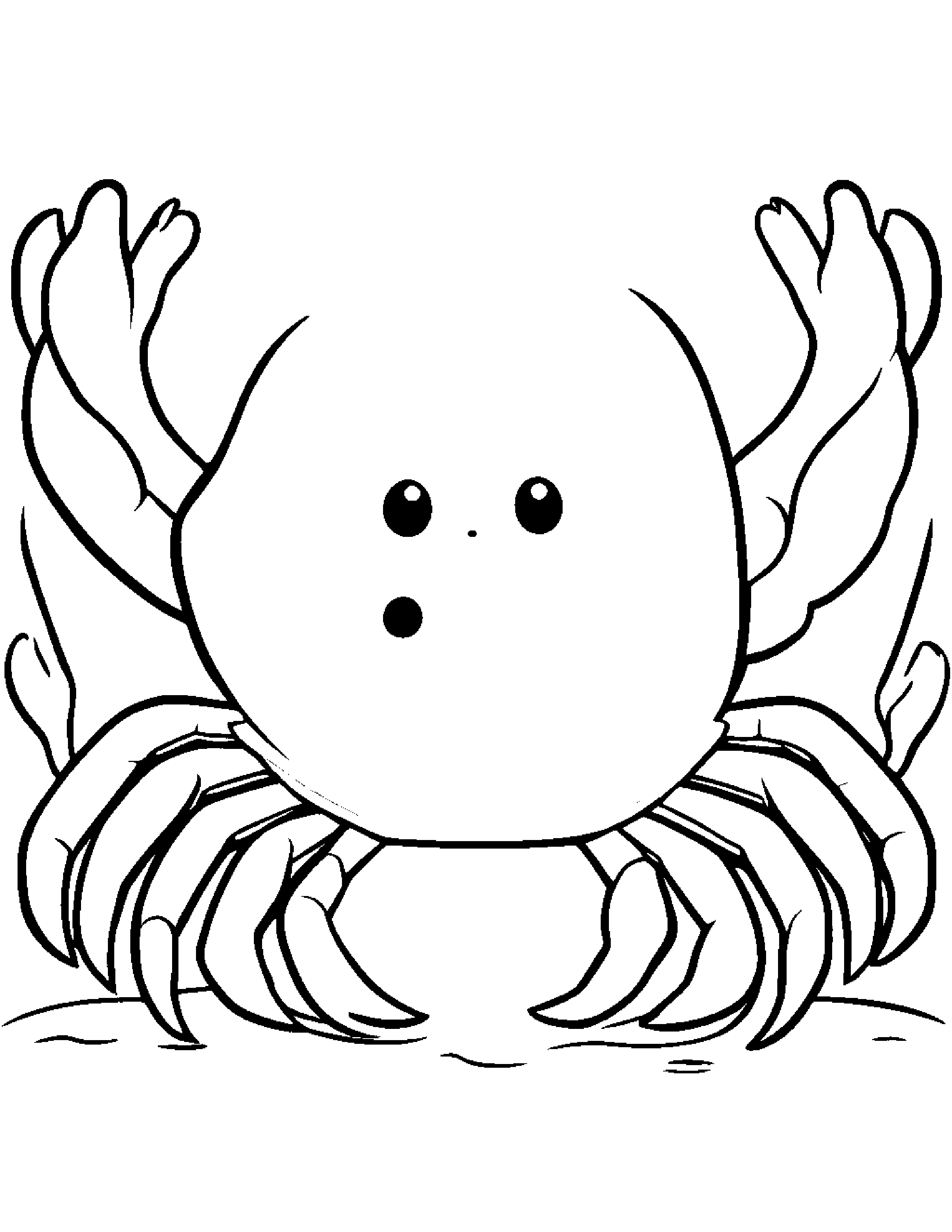 Kawaii Crab Coloring Page (Free Printable PDF)