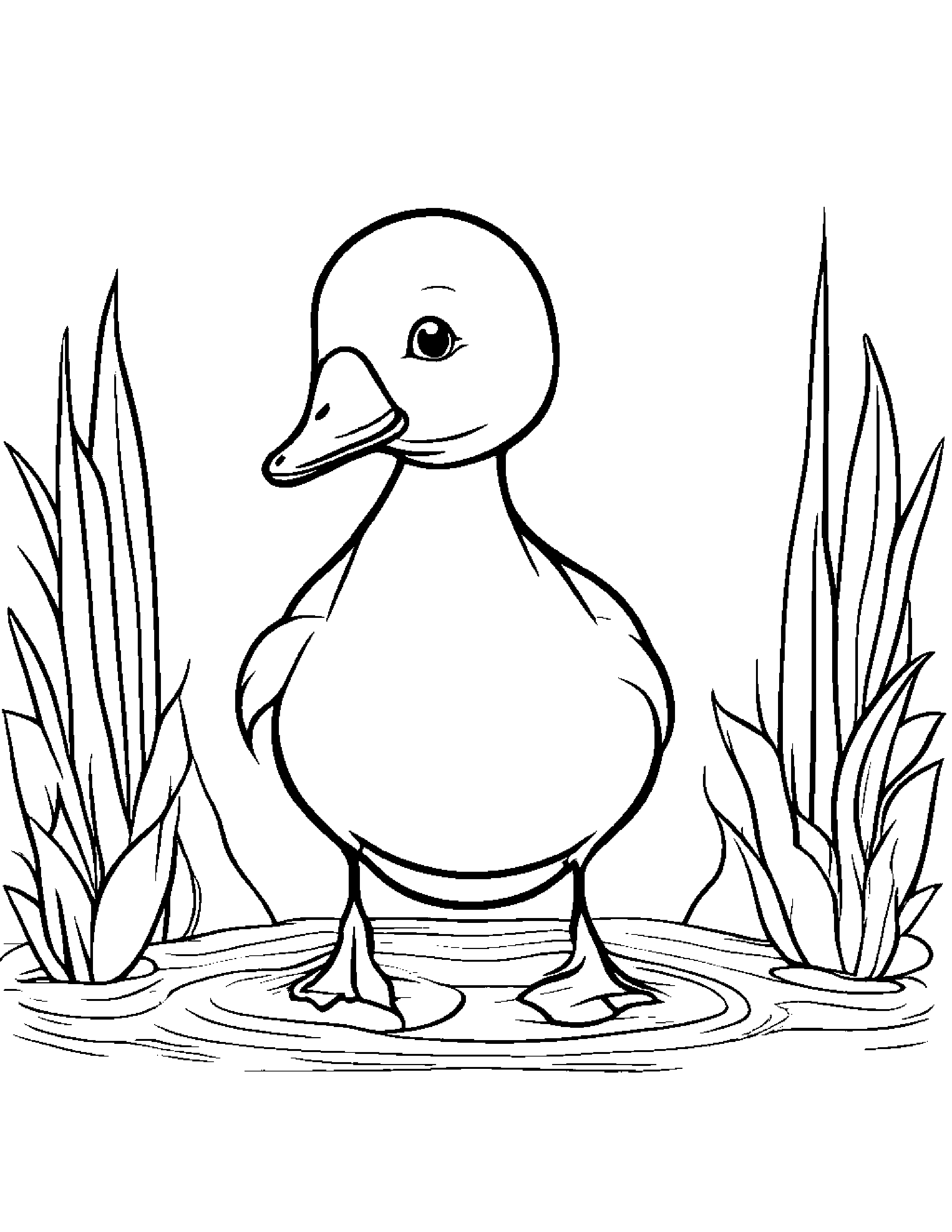 Duckling #2 Coloring Page (Free Printable PDF)