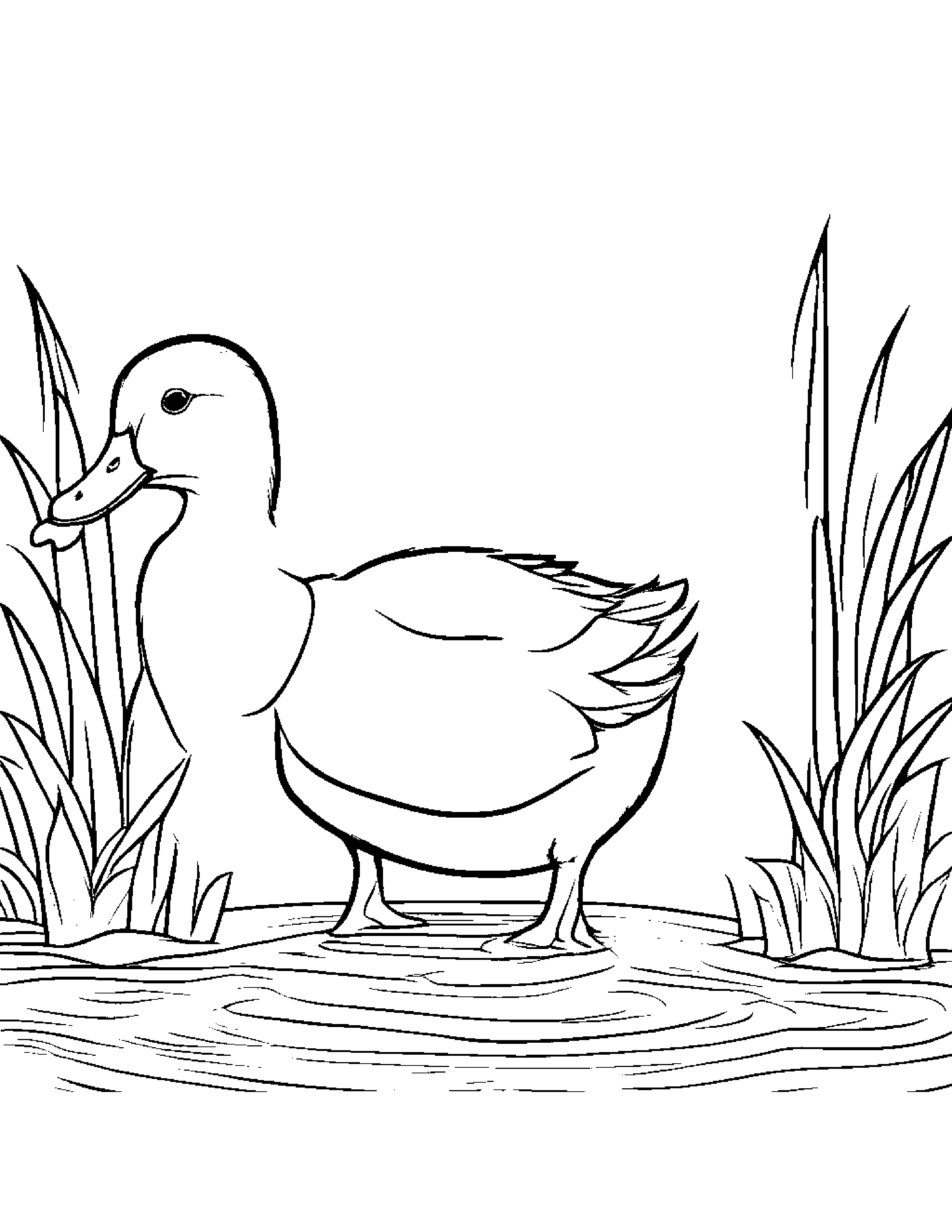 Gentle Duckling #2 Coloring Page (Free Printable PDF)