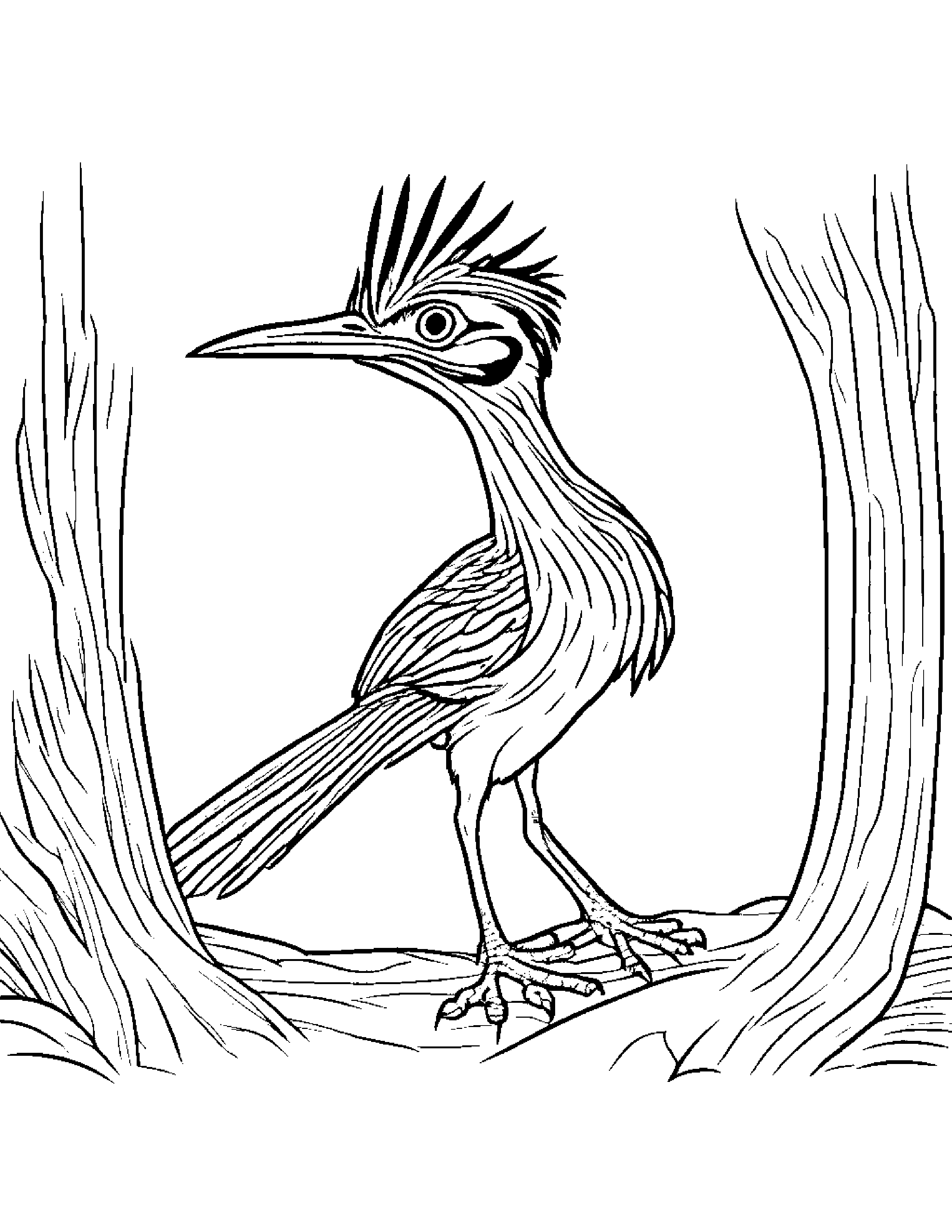 Greater Roadrunner Coloring Page (Free Printable PDF)