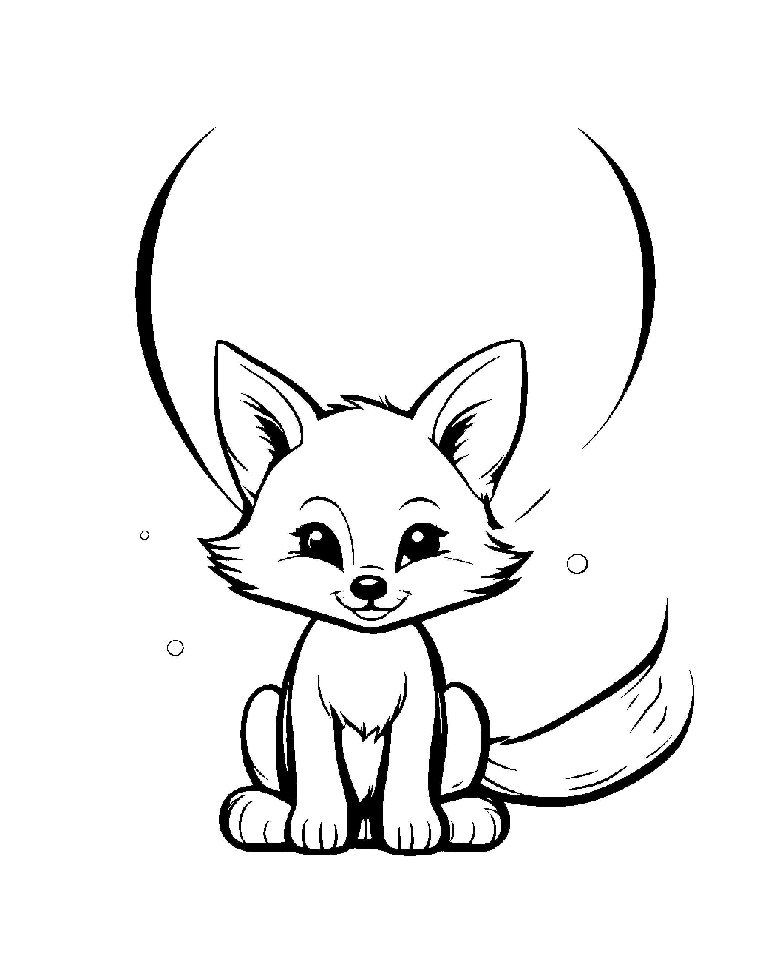 Baby Fox With Balloon #2 Coloring Page (Free Printable PDF)