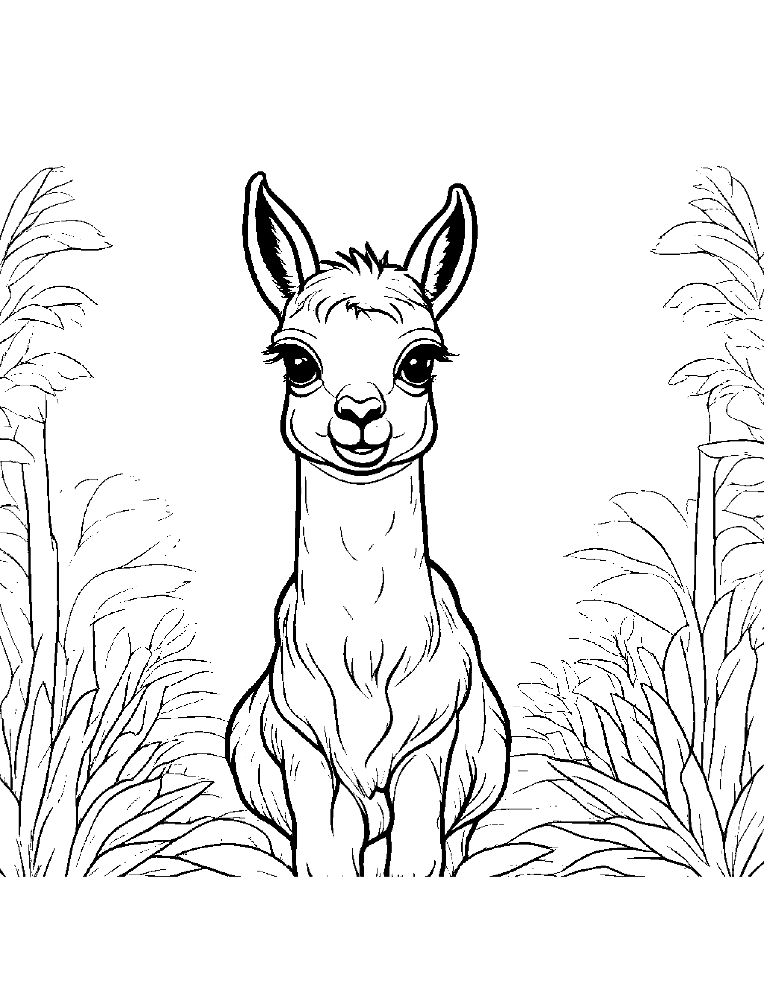 Baby Llama Coloring Page (Free Printable PDF)