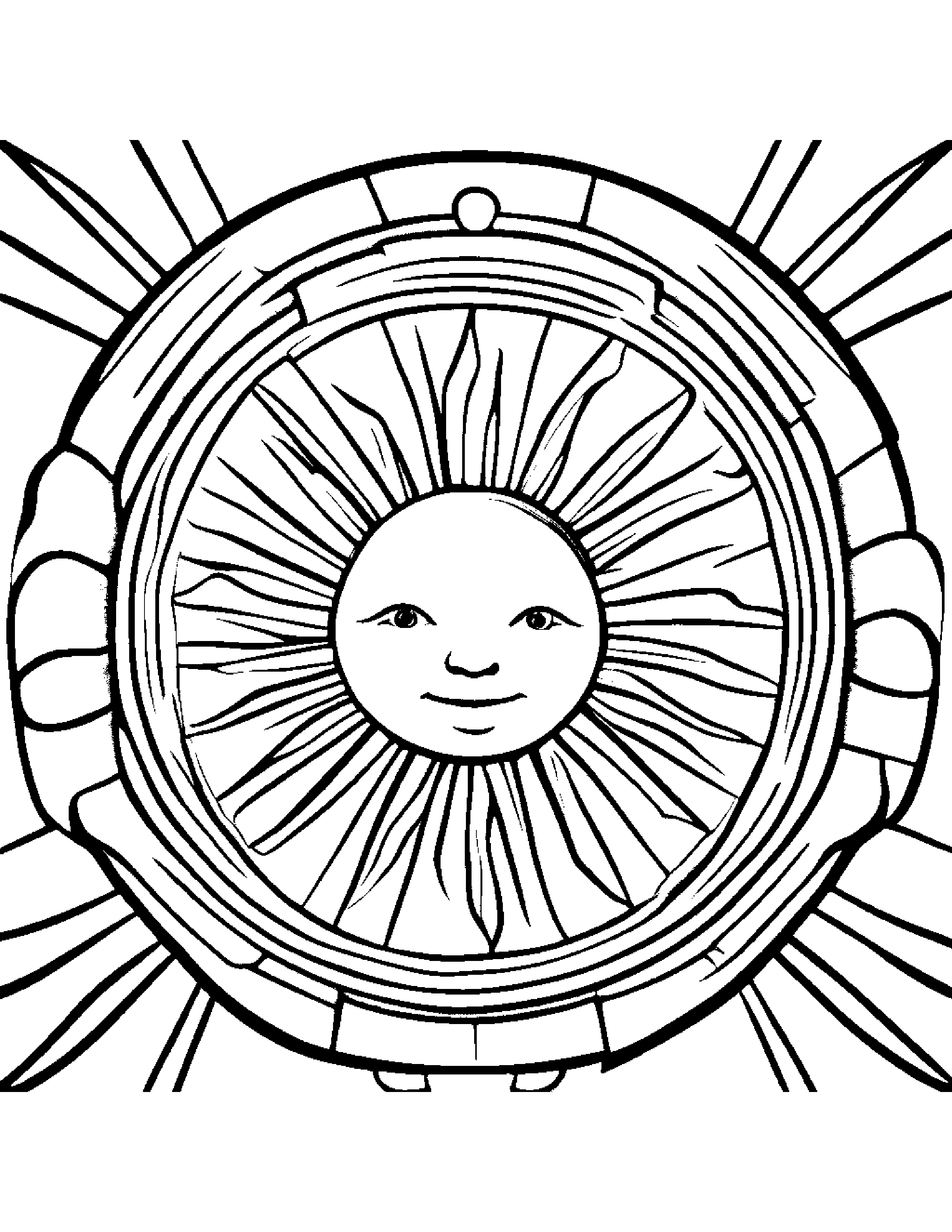 Sun #2 Coloring Page (Free Printable PDF)