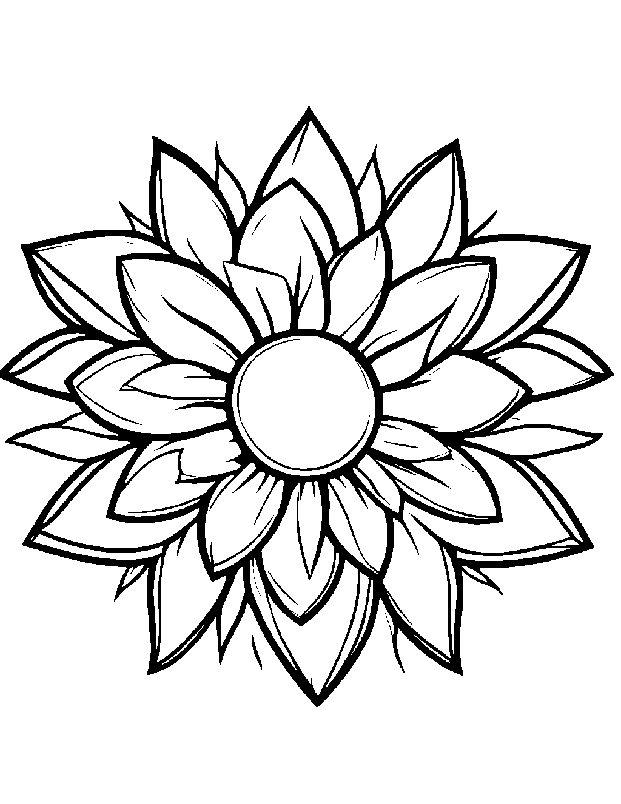 Tiny Sun With A Bow #2 Coloring Page (Free Printable PDF)