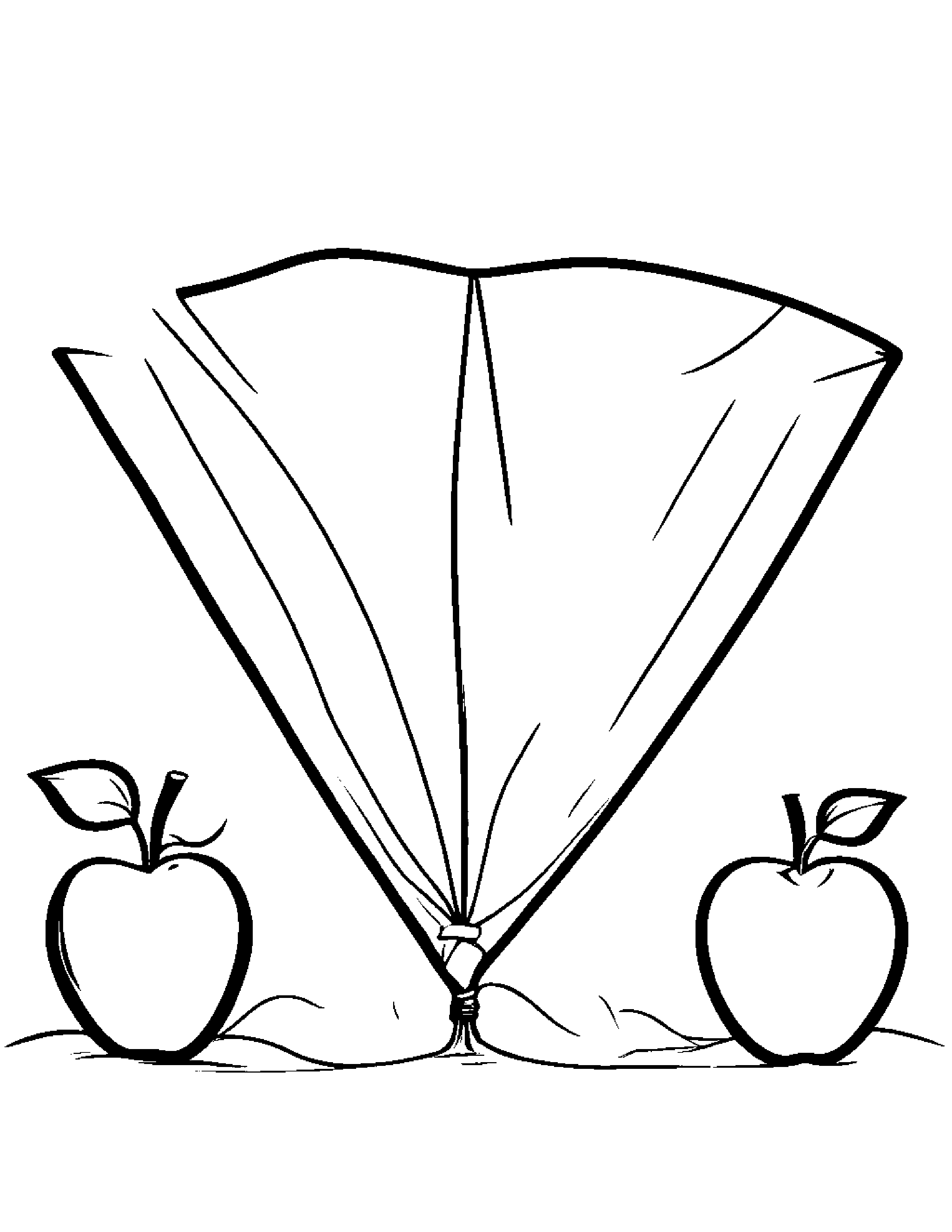Gentle Apple With A Kite #2 Coloring Page (Free Printable PDF)