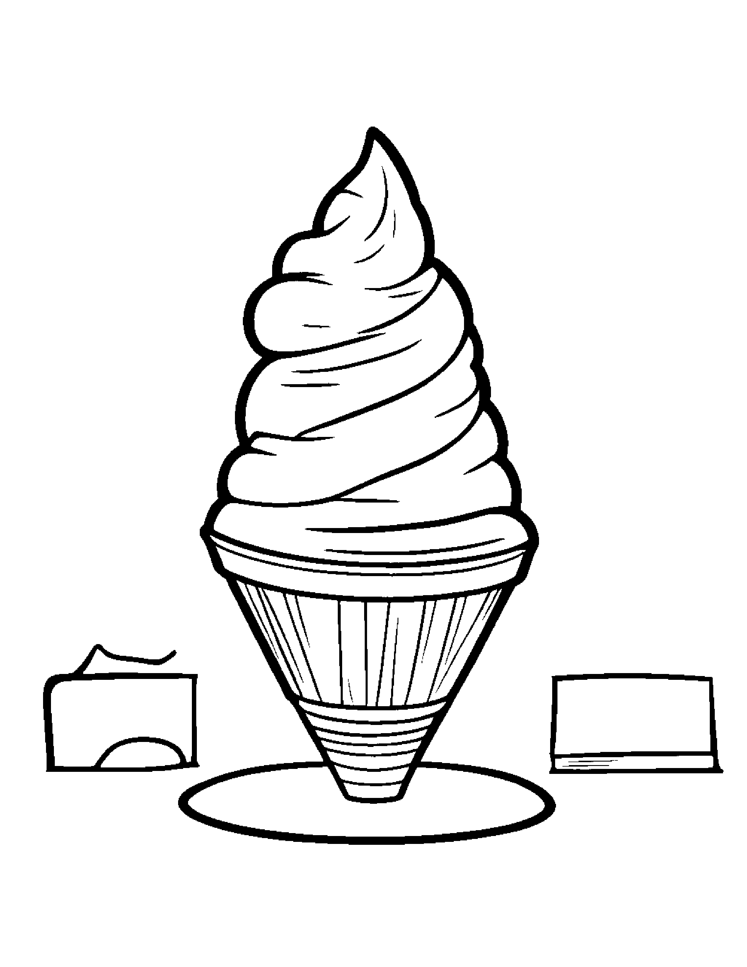 Ice Cream Cone Reading A Book #2 Coloring Page (Free Printable PDF)