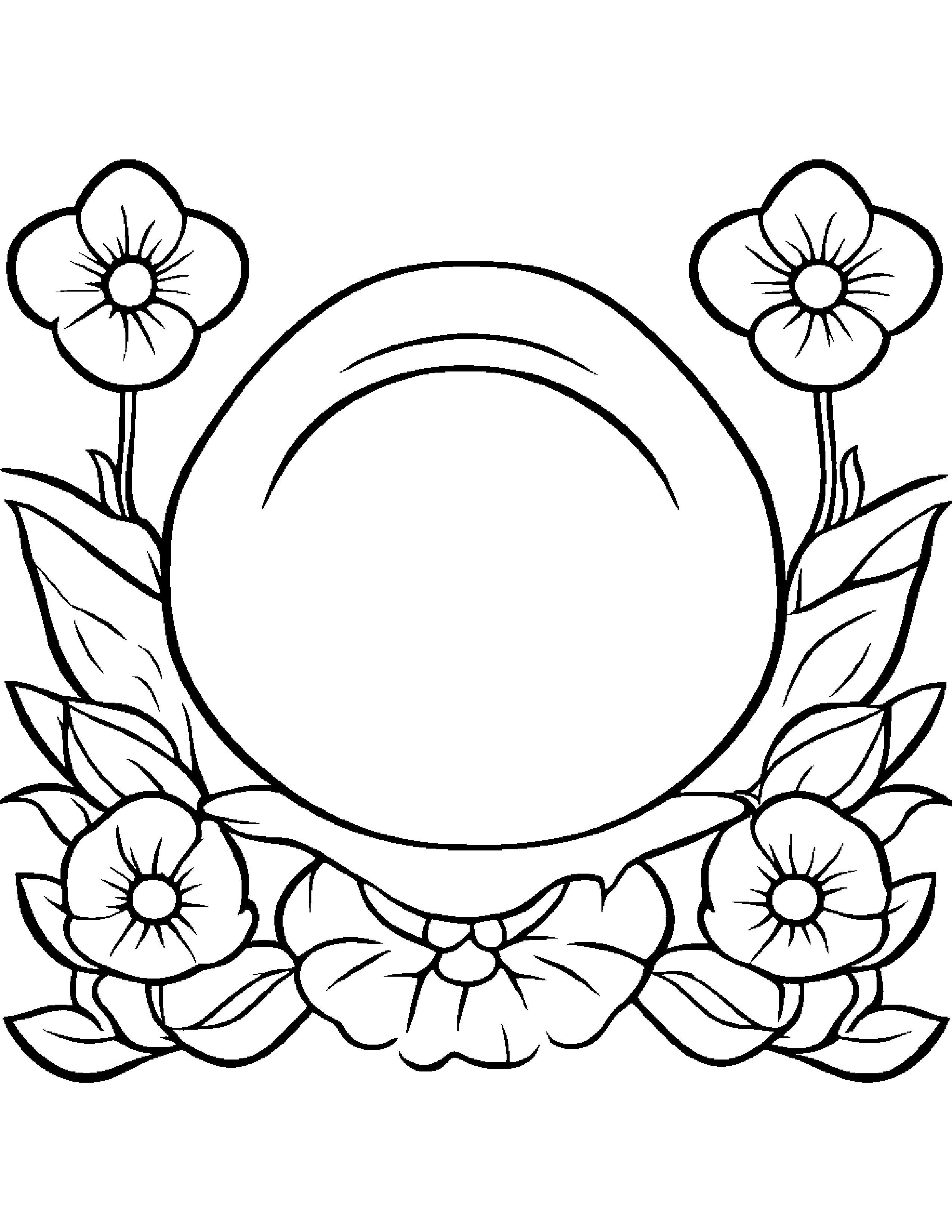 Kawaii Flower Wearing A Hat Coloring Page (Free Printable PDF)