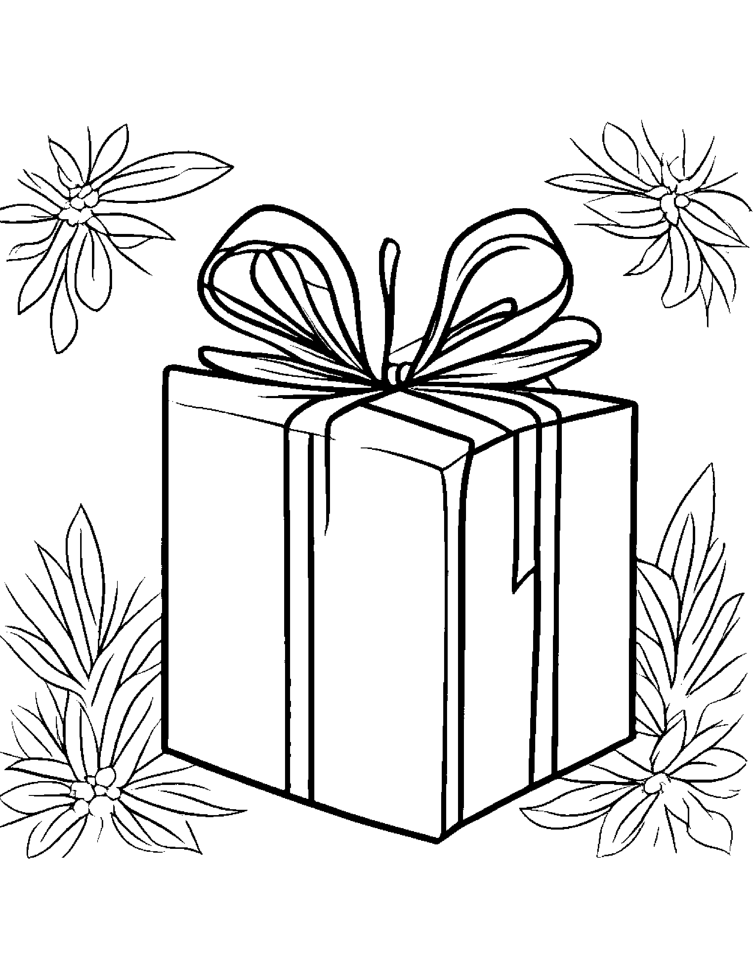 Gift Box #3 Coloring Page (Free Printable PDF)