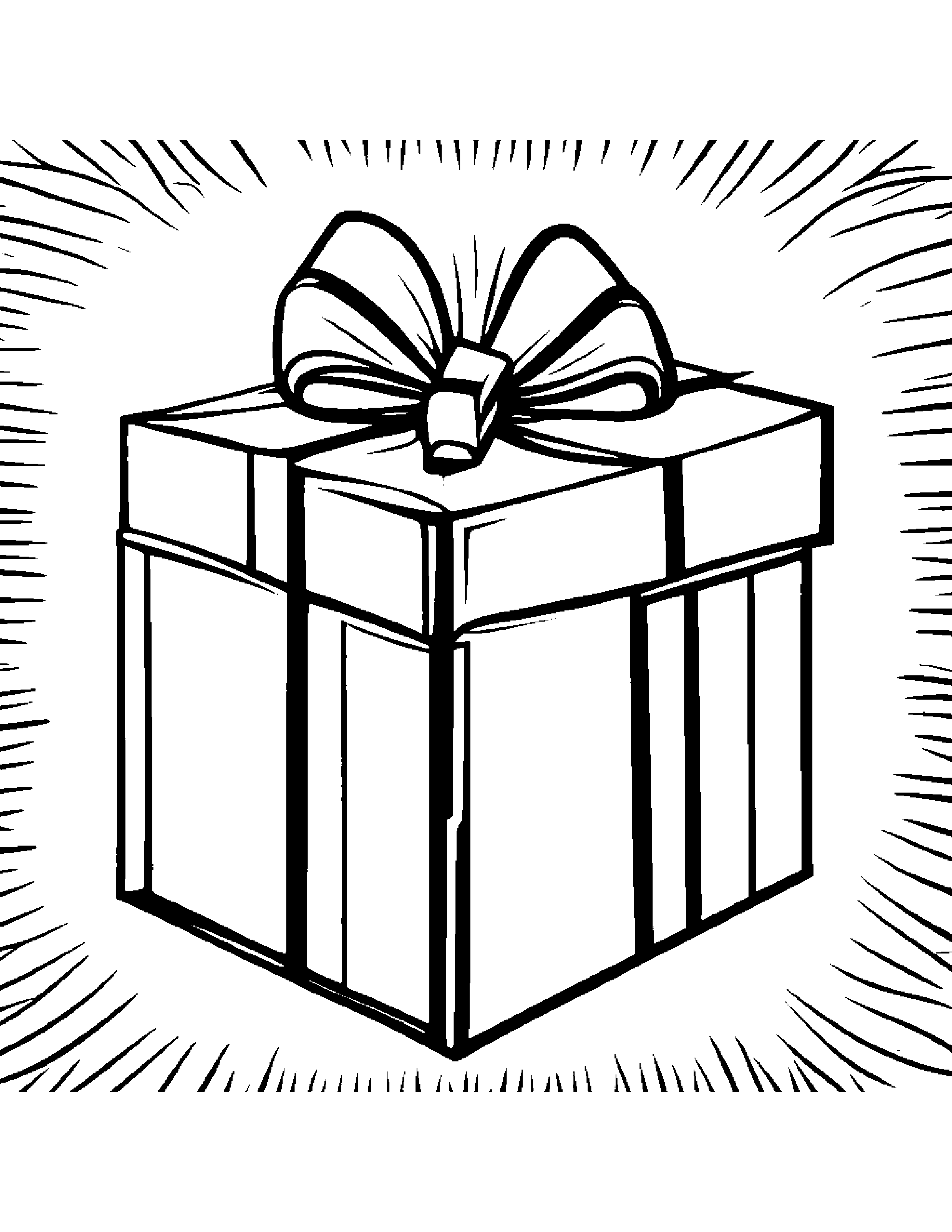 Happy Gift Box #2 Coloring Page (Free Printable PDF)