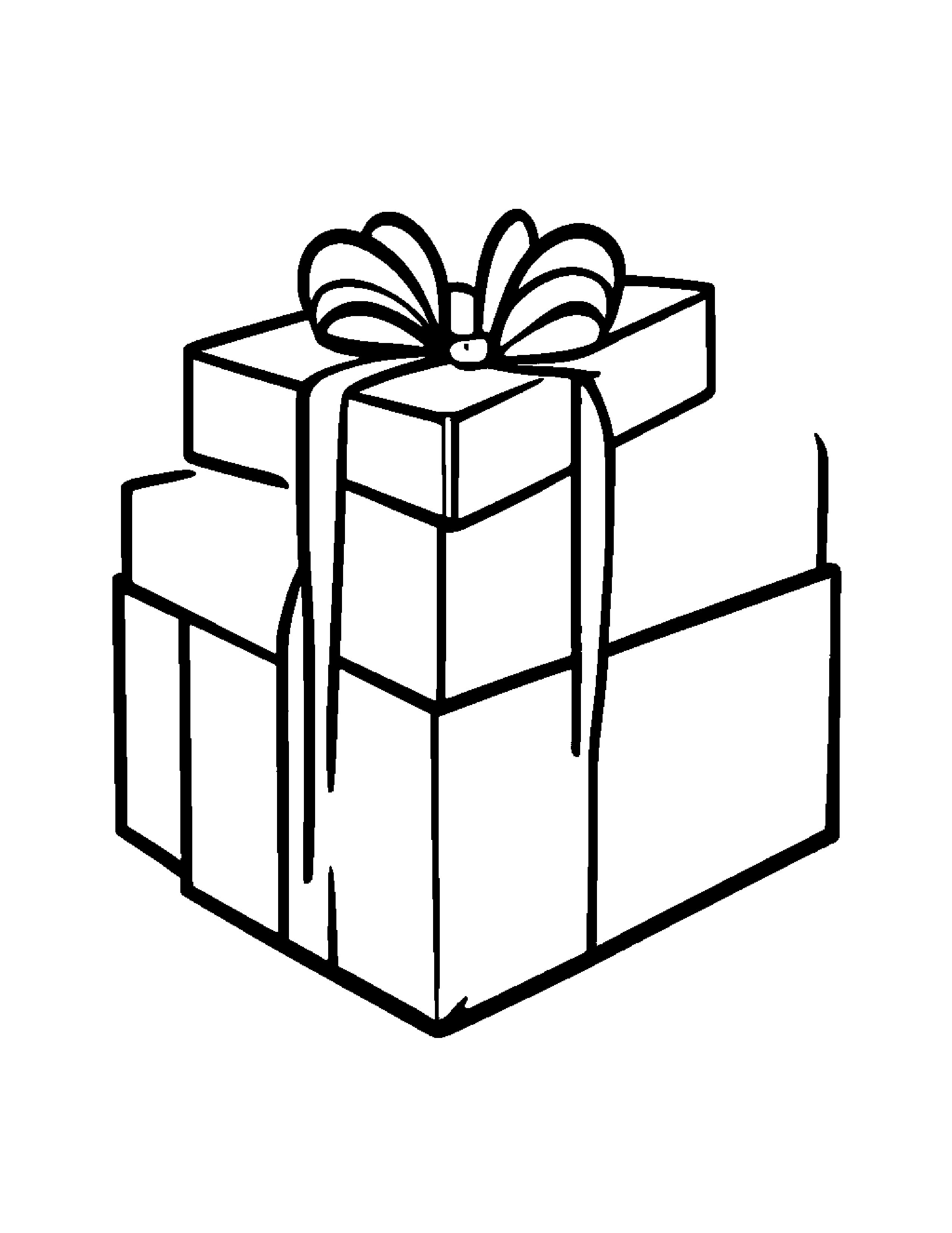 Happy Gift Box #3 Coloring Page (Free Printable PDF)