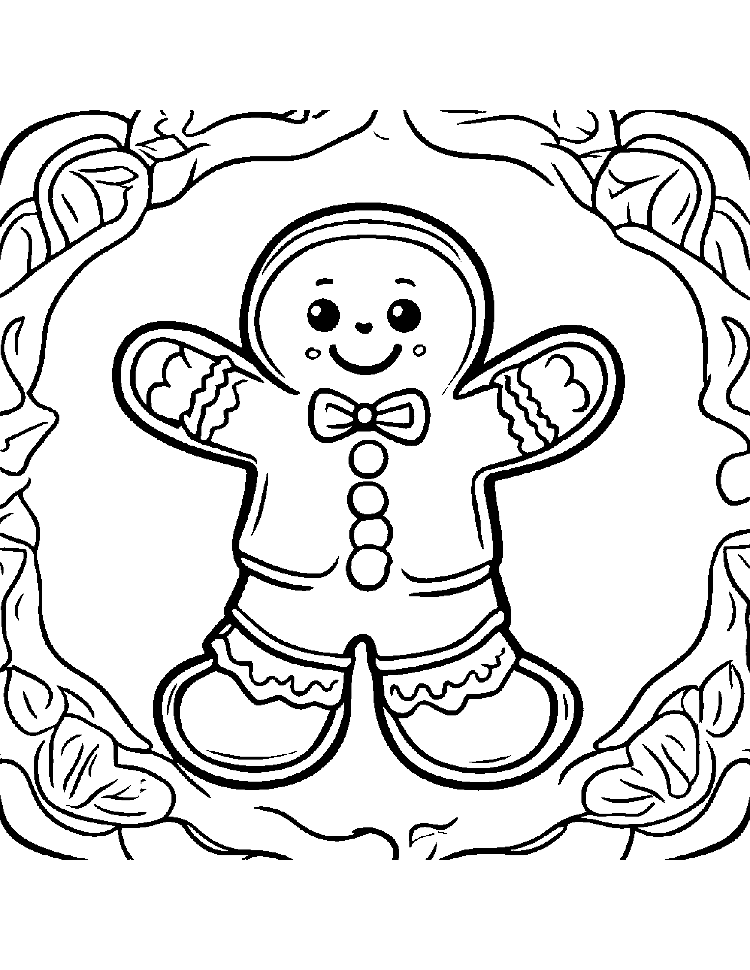 Little Gingerbread Cookie Coloring Page (Free Printable PDF)