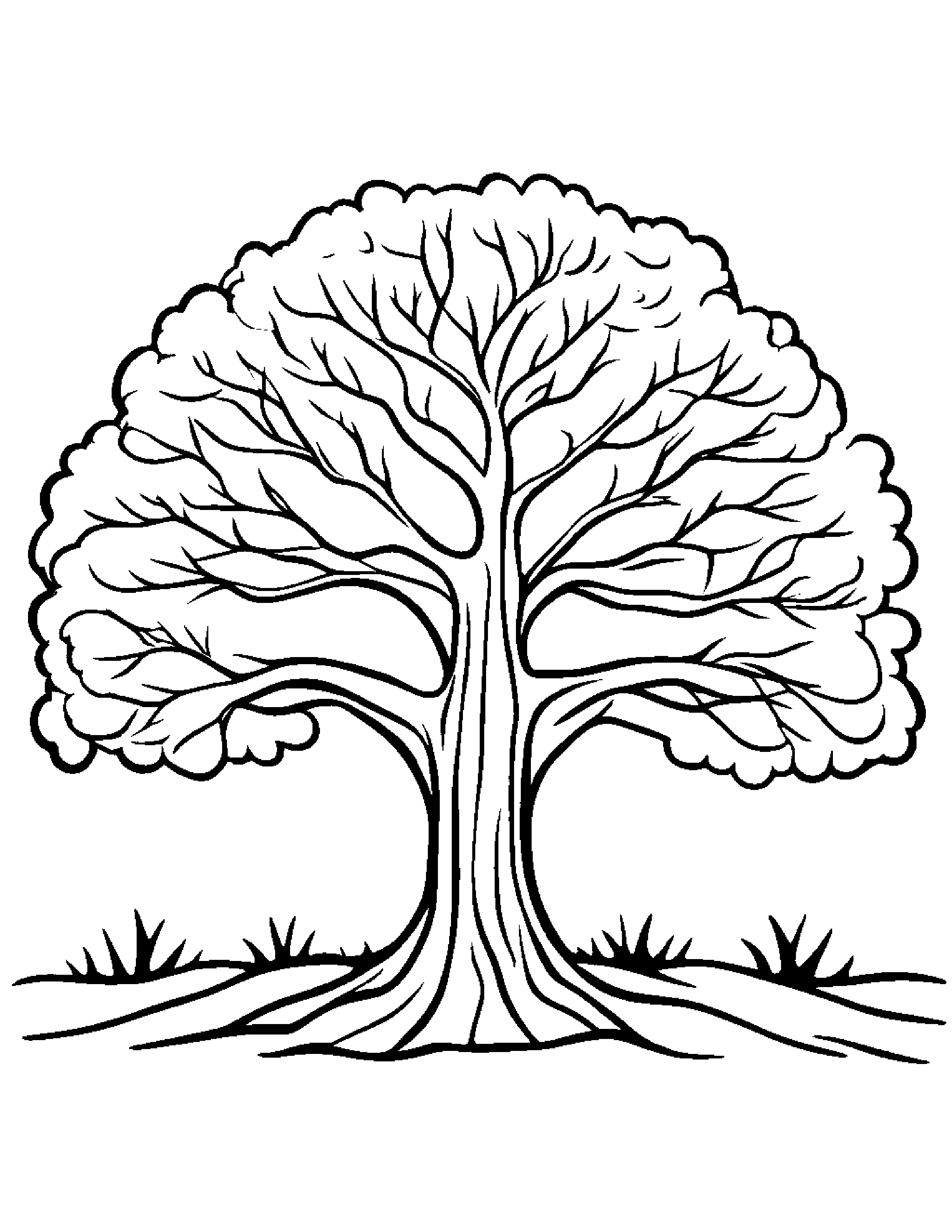 Snowy Tree #2 Coloring Page (Free Printable PDF)