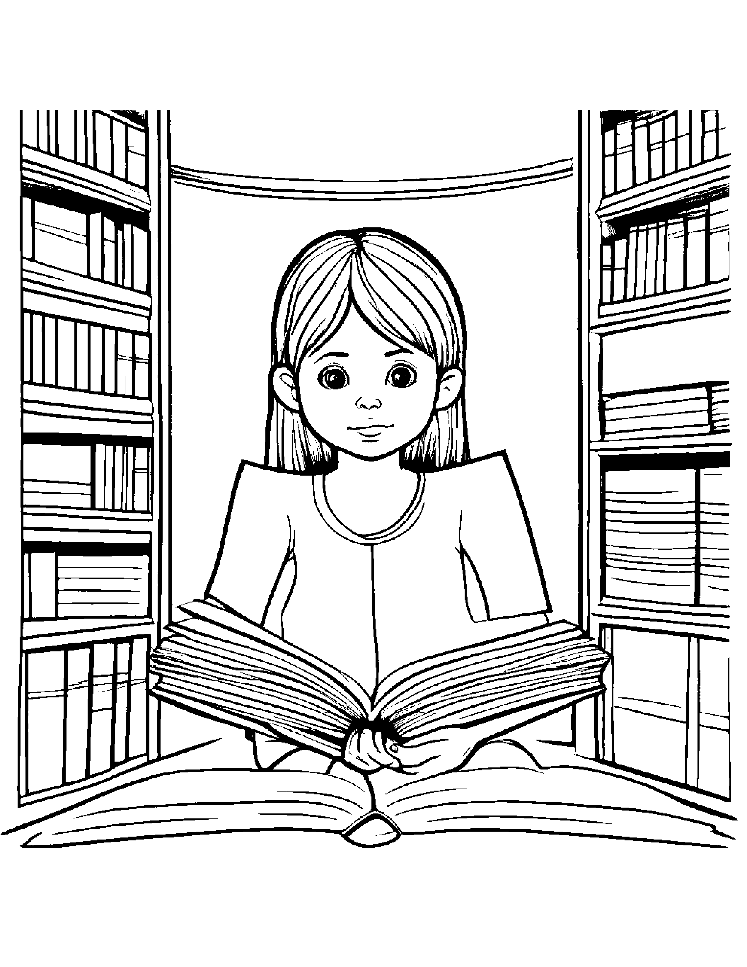 Stocking Reading A Book Coloring Page (Free Printable PDF)
