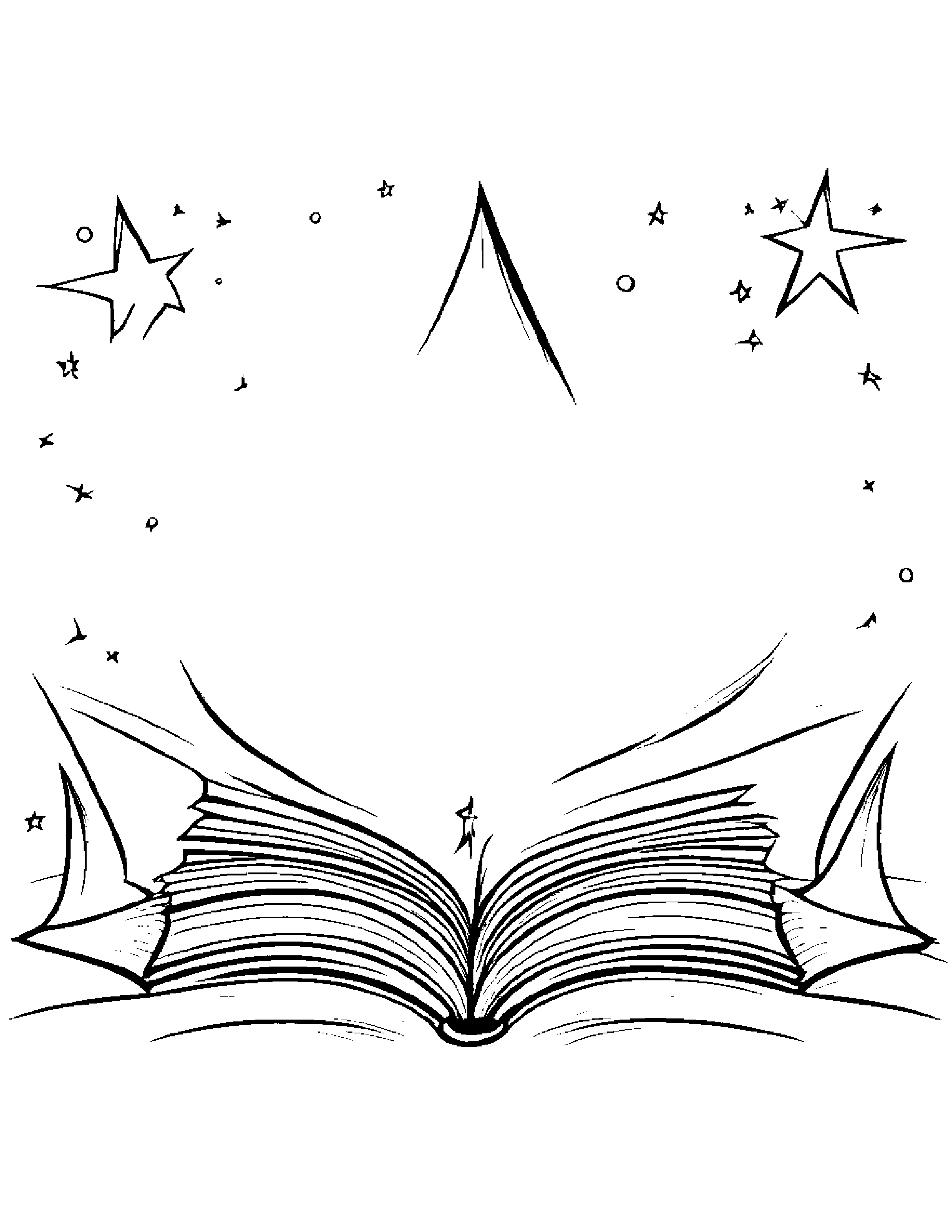 Gentle Sleepy Star Reading A Book Coloring Page (Free Printable PDF)