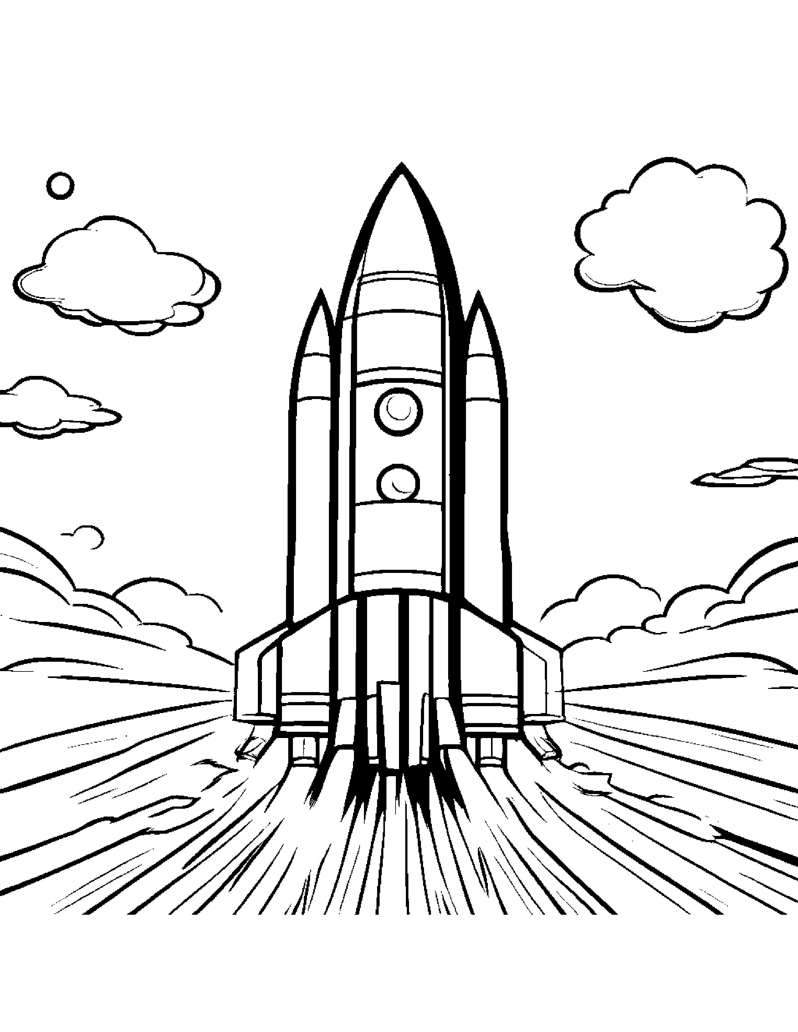 Happy Rocket Coloring Page (Free Printable PDF)