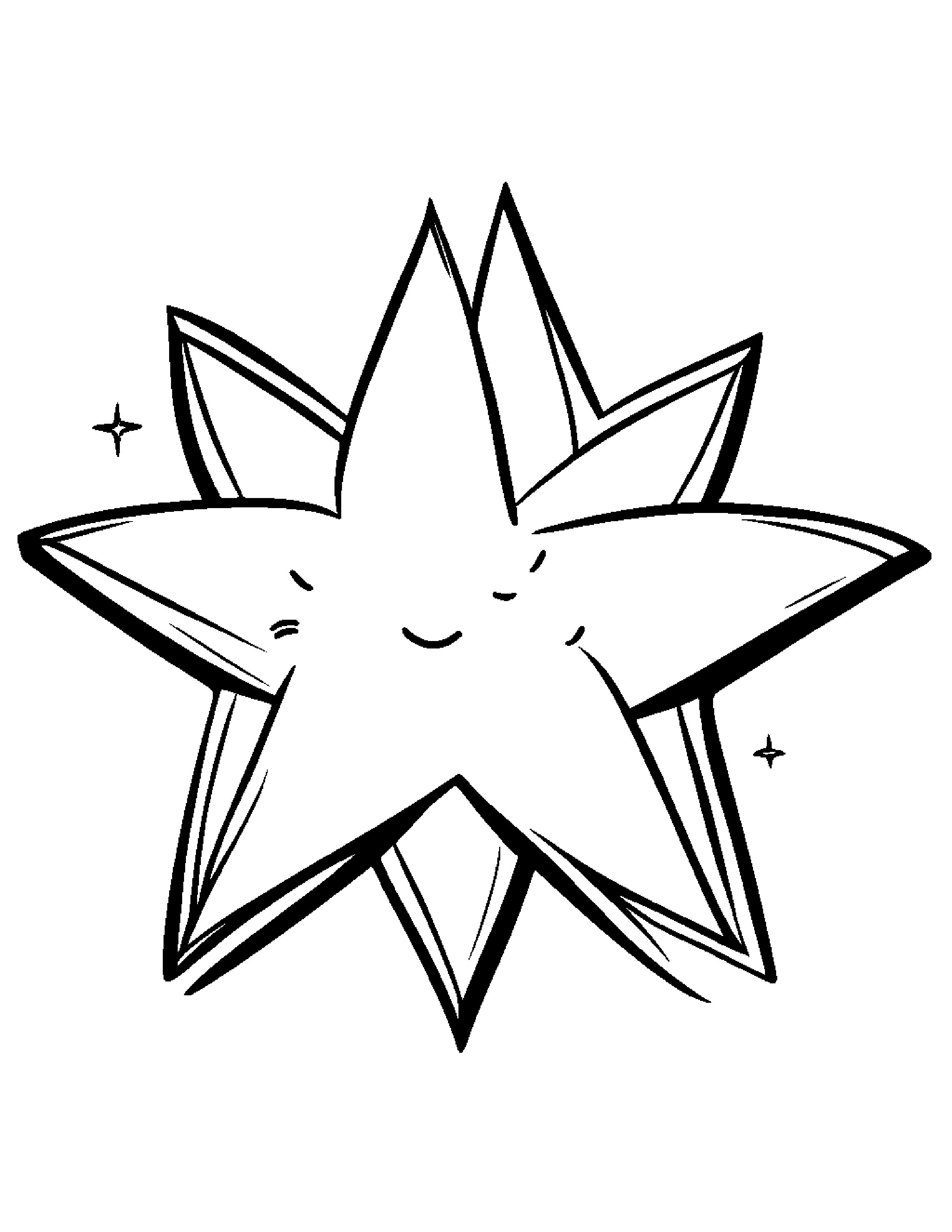 Sleepy Star With A Star #2 Coloring Page (Free Printable PDF)