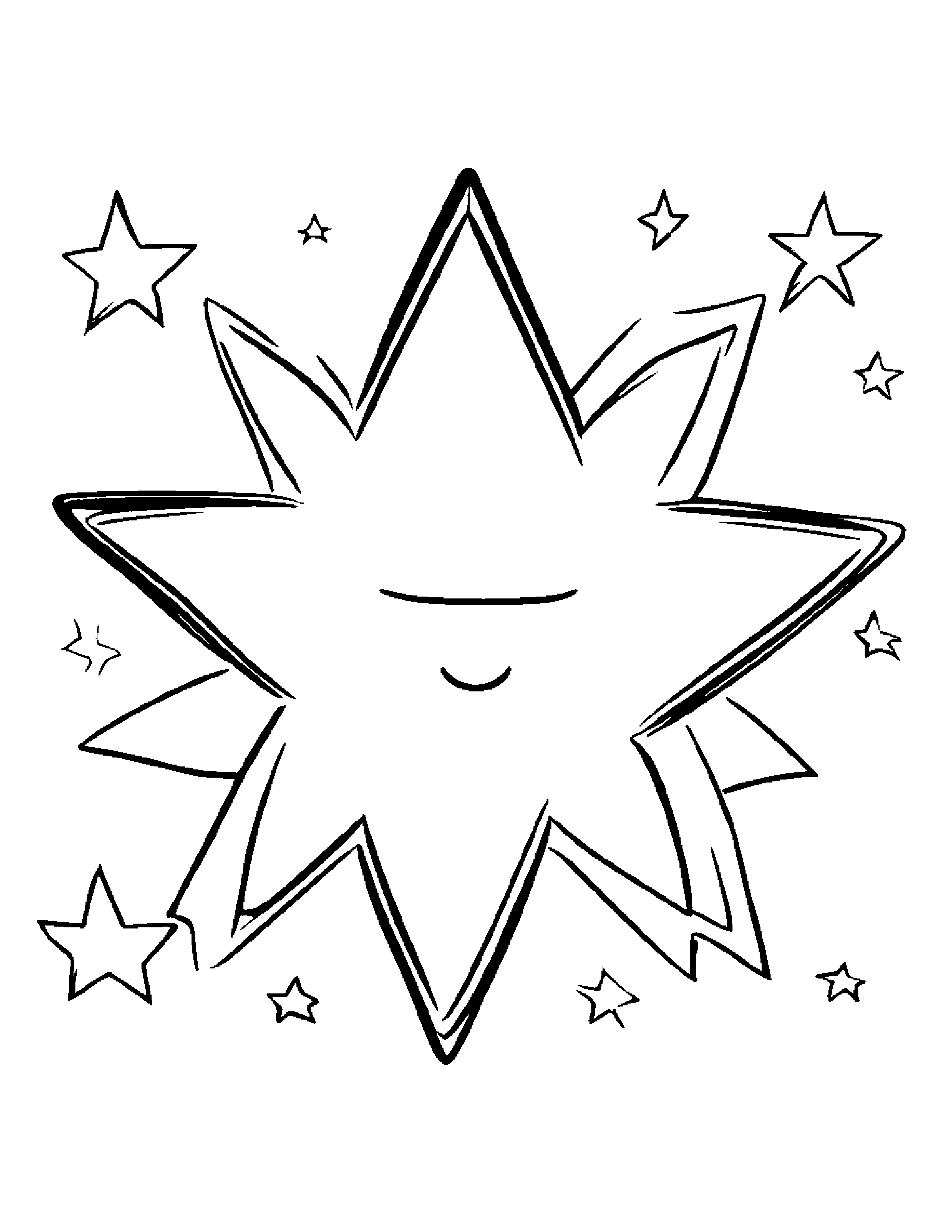 Sleepy Star With A Star Coloring Page (Free Printable PDF)