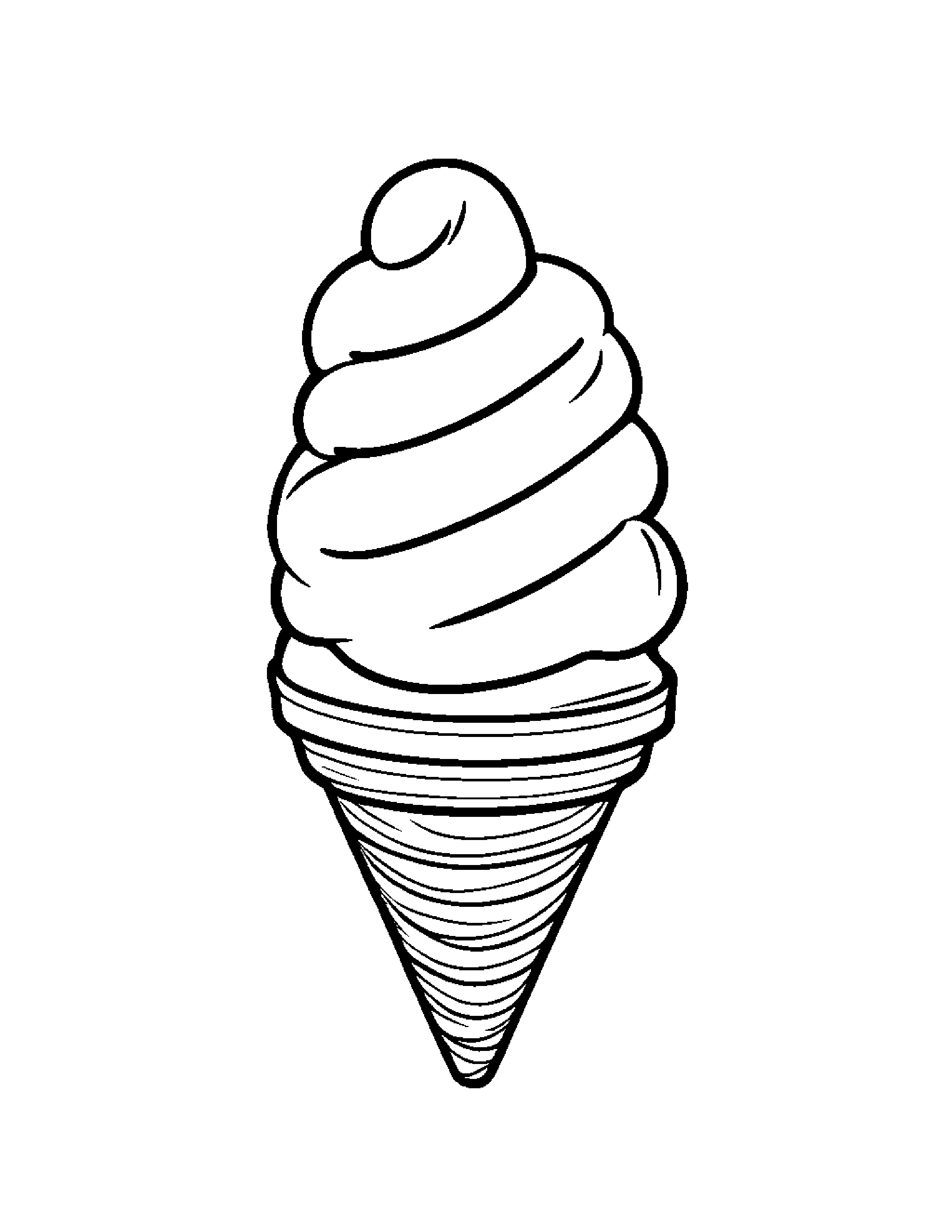 Baby Ice Cream Cone #2 Coloring Page (Free Printable PDF)