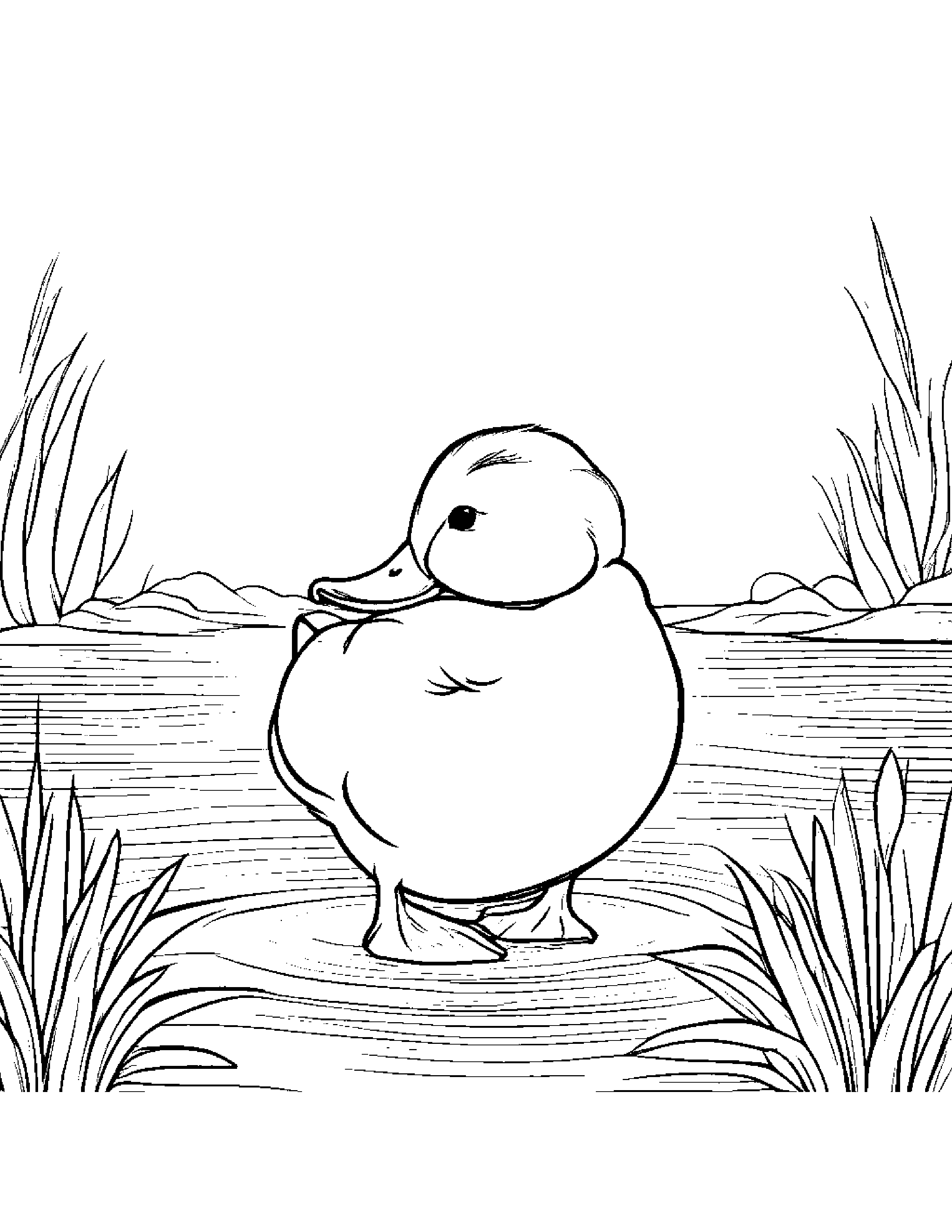 Brave Duckling #2 Coloring Page (Free Printable PDF)