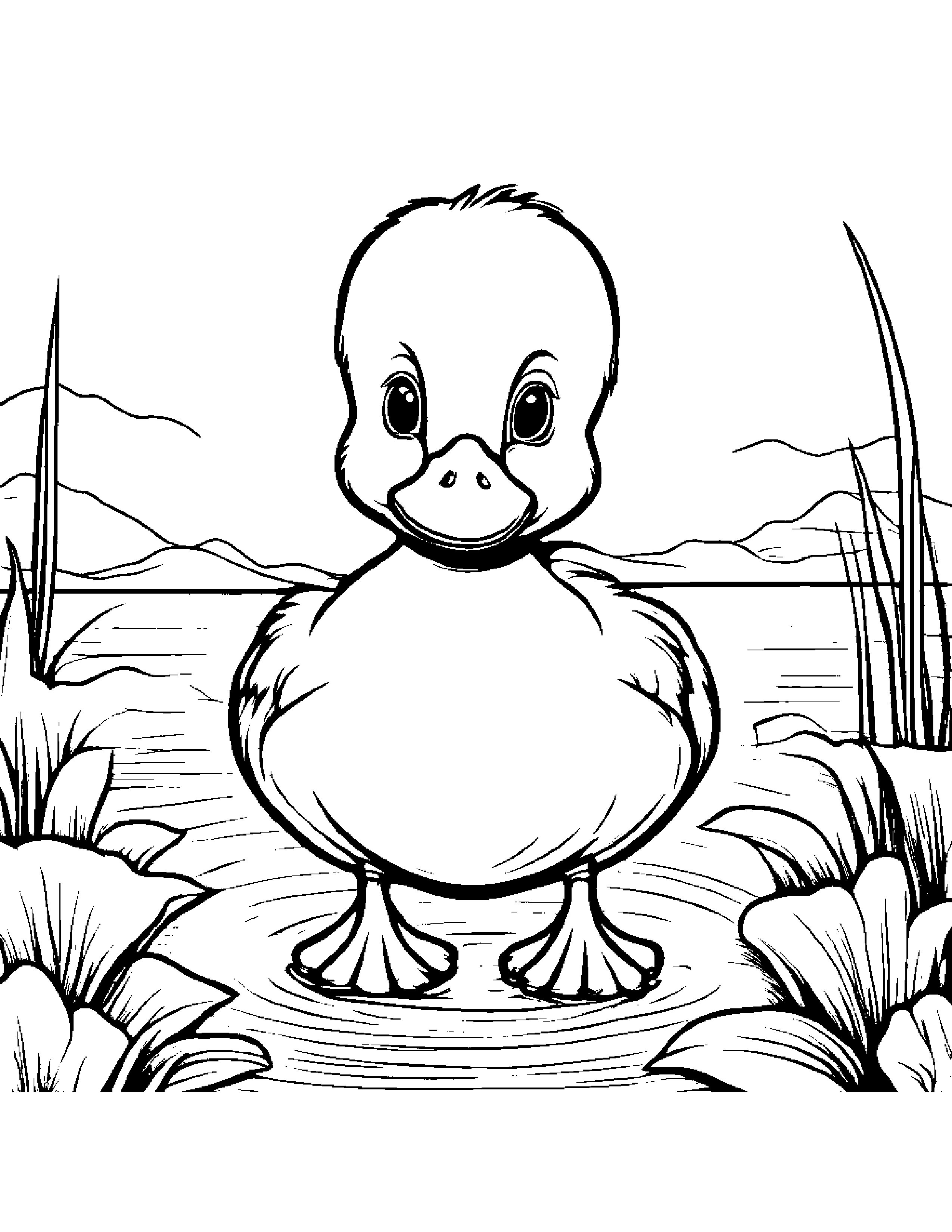 Brave Duckling #3 Coloring Page (Free Printable PDF)