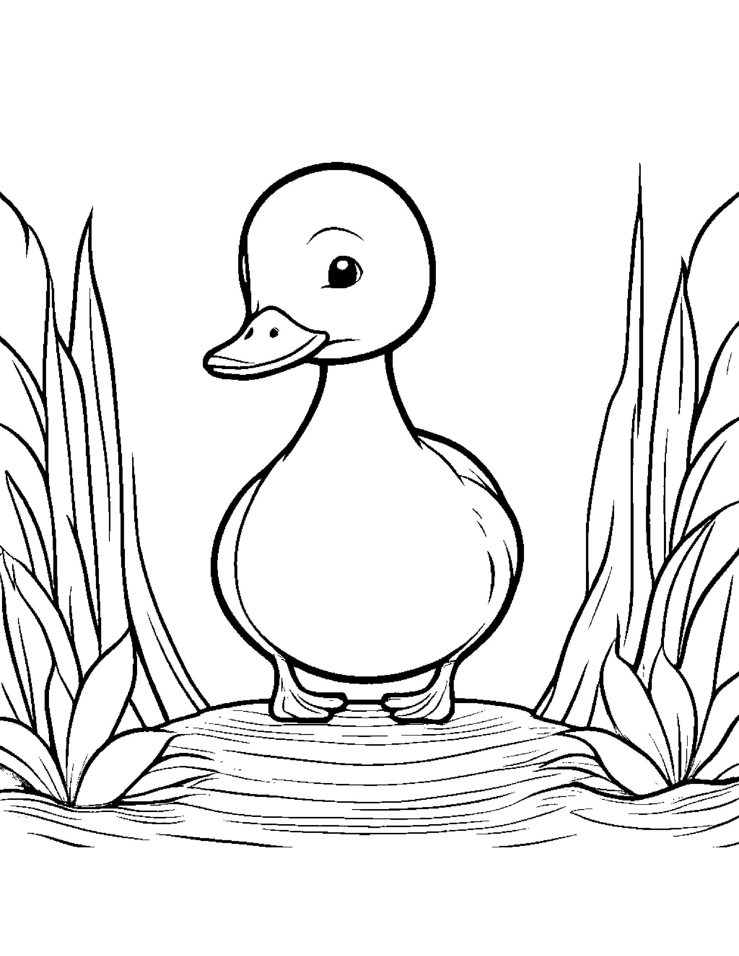 Brave Duckling Coloring Page (Free Printable PDF)