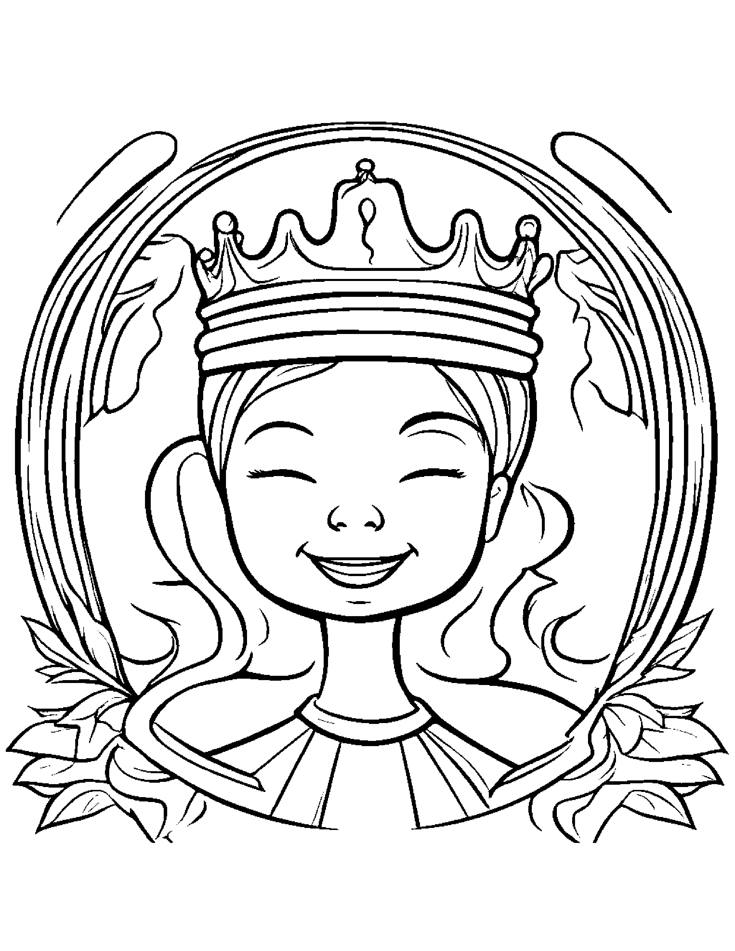 Crown Smiling #3 Coloring Page (Free Printable PDF)