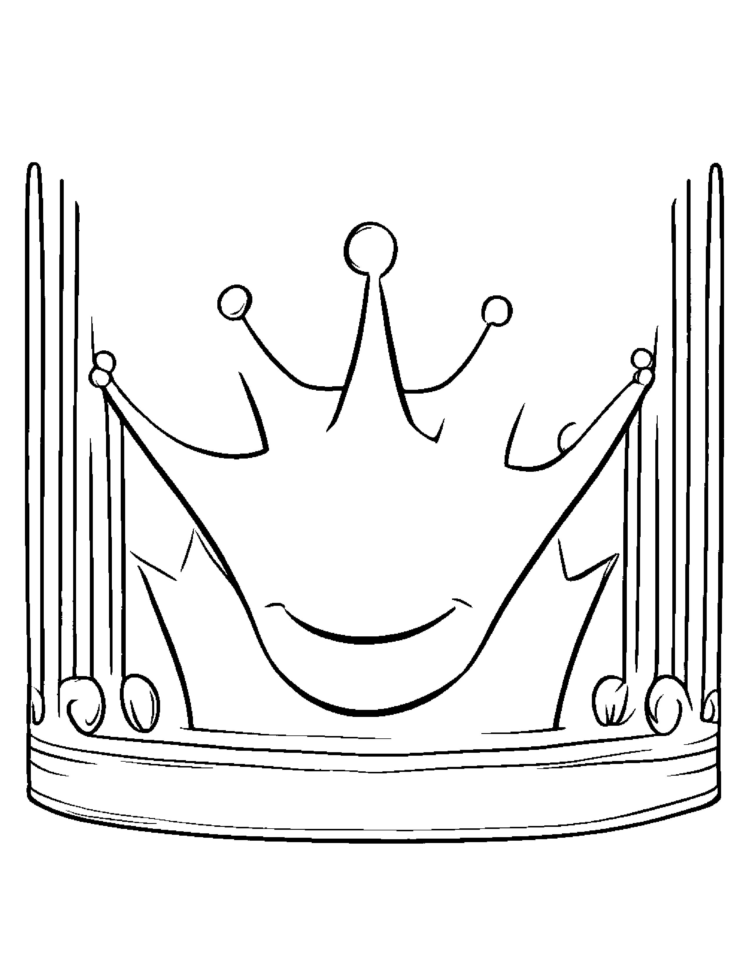 Crown Smiling Coloring Page (Free Printable PDF)