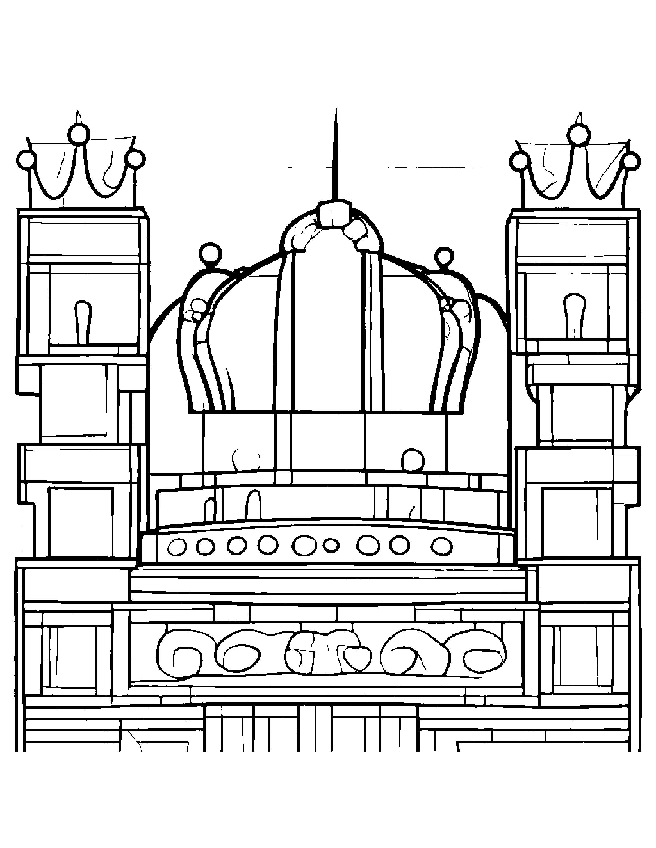 Crown Stacking Blocks #2 Coloring Page (Free Printable PDF)